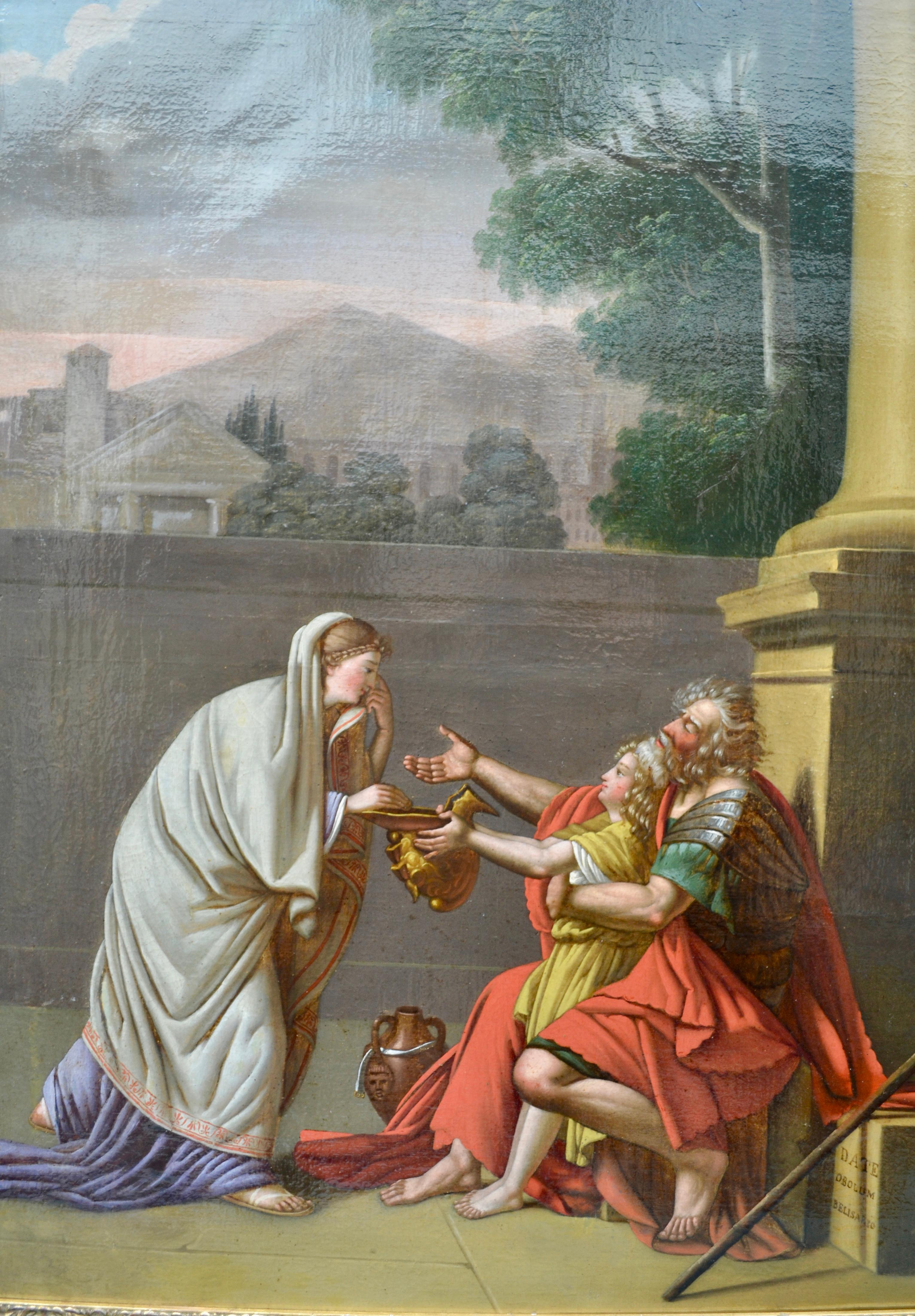Neo-Classical oil Painting of Bellisarius Begging for Alms after J.L David In Good Condition In Vancouver, British Columbia