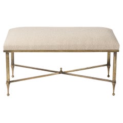 Neo Classical Patinated Brass Bench in the Style of Jansen, France 1960's