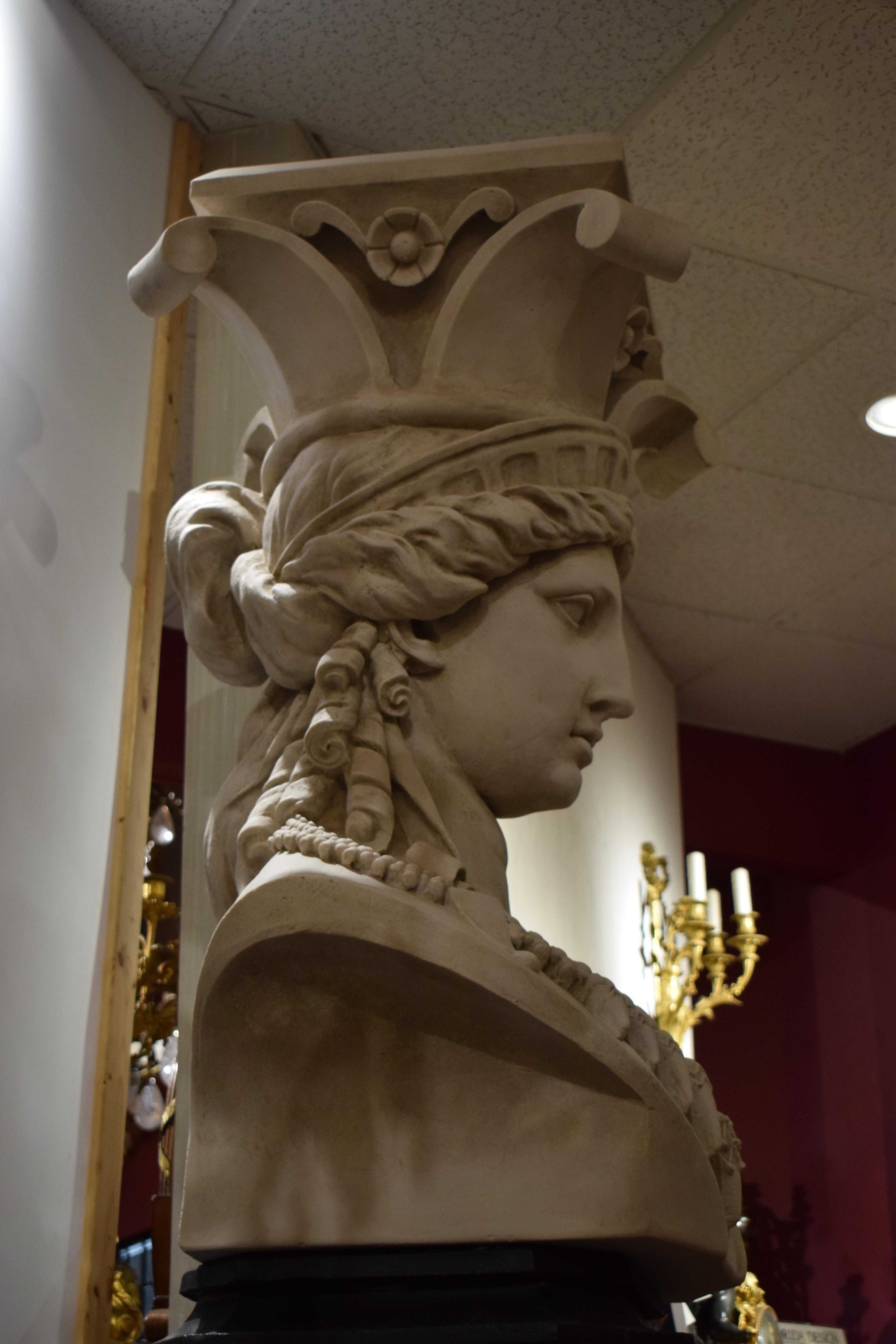 European Neo Classical Pedestal depicting Maiden For Sale