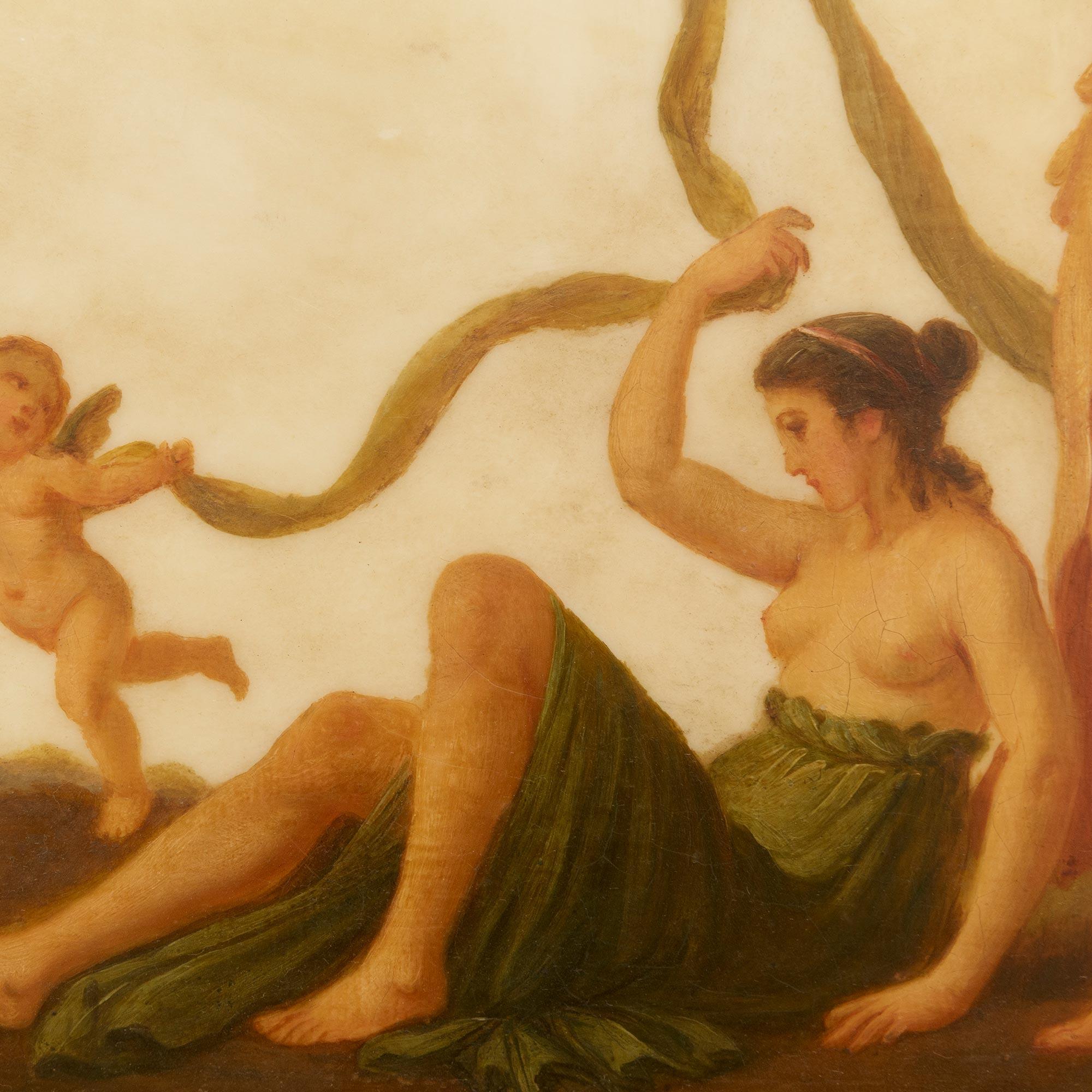 Neoklassische Periode auf Marmor gemalt, und Giltwood Plaques (18. Jahrhundert und früher) im Angebot