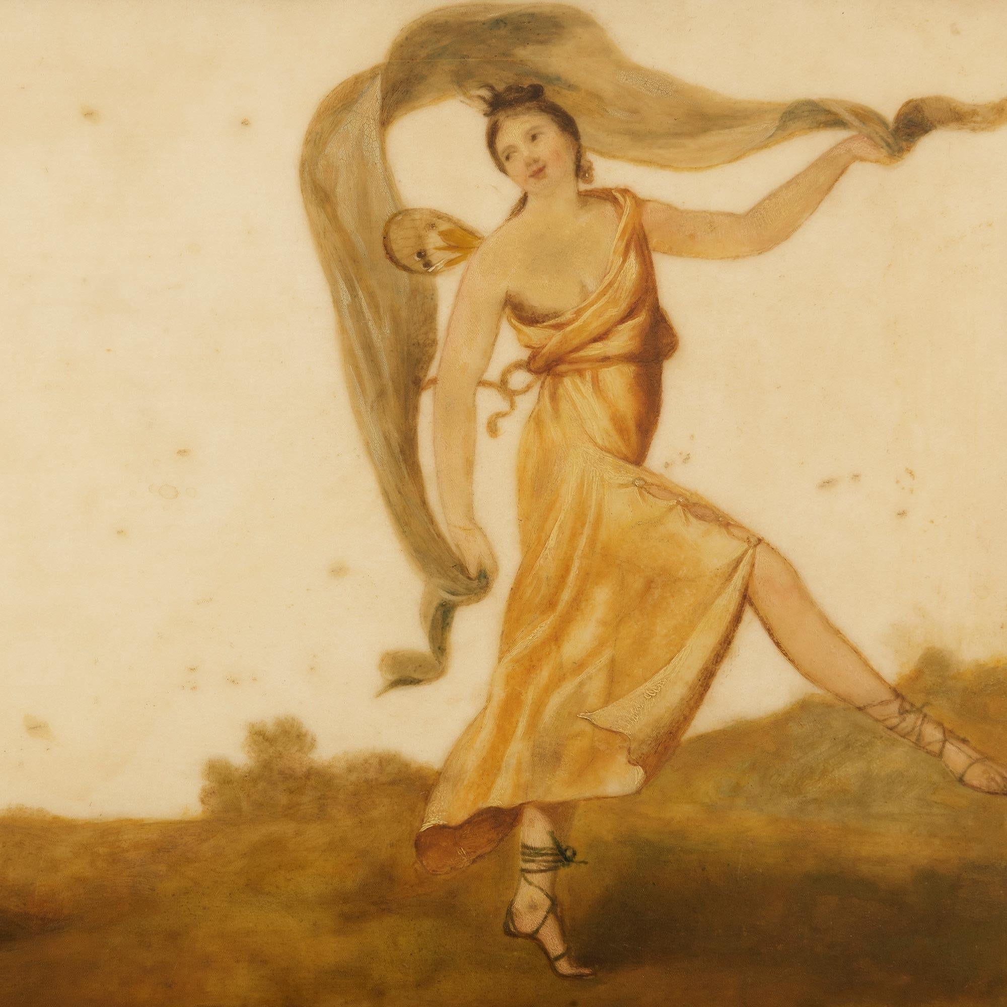 Neoklassische Periode auf Marmor gemalt, und Giltwood Plaques im Angebot 2