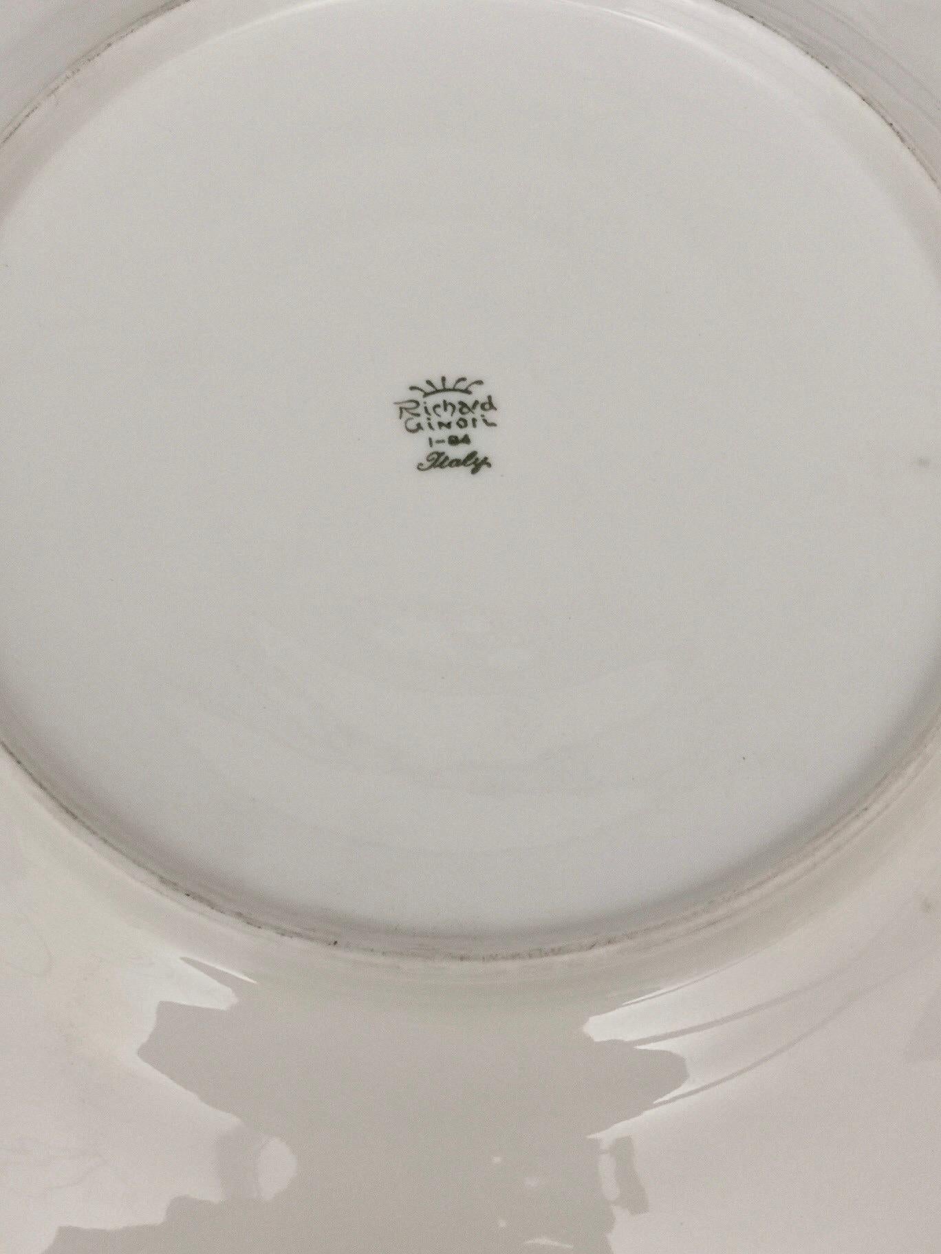 Neoclassical Richard Ginori White and Blue Porcelain Soup Dish, Italy For Sale 5