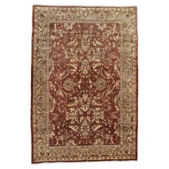 Neo-Classical Rust Brown Sultanabad Style Wool Rug 6'3''x9'11''