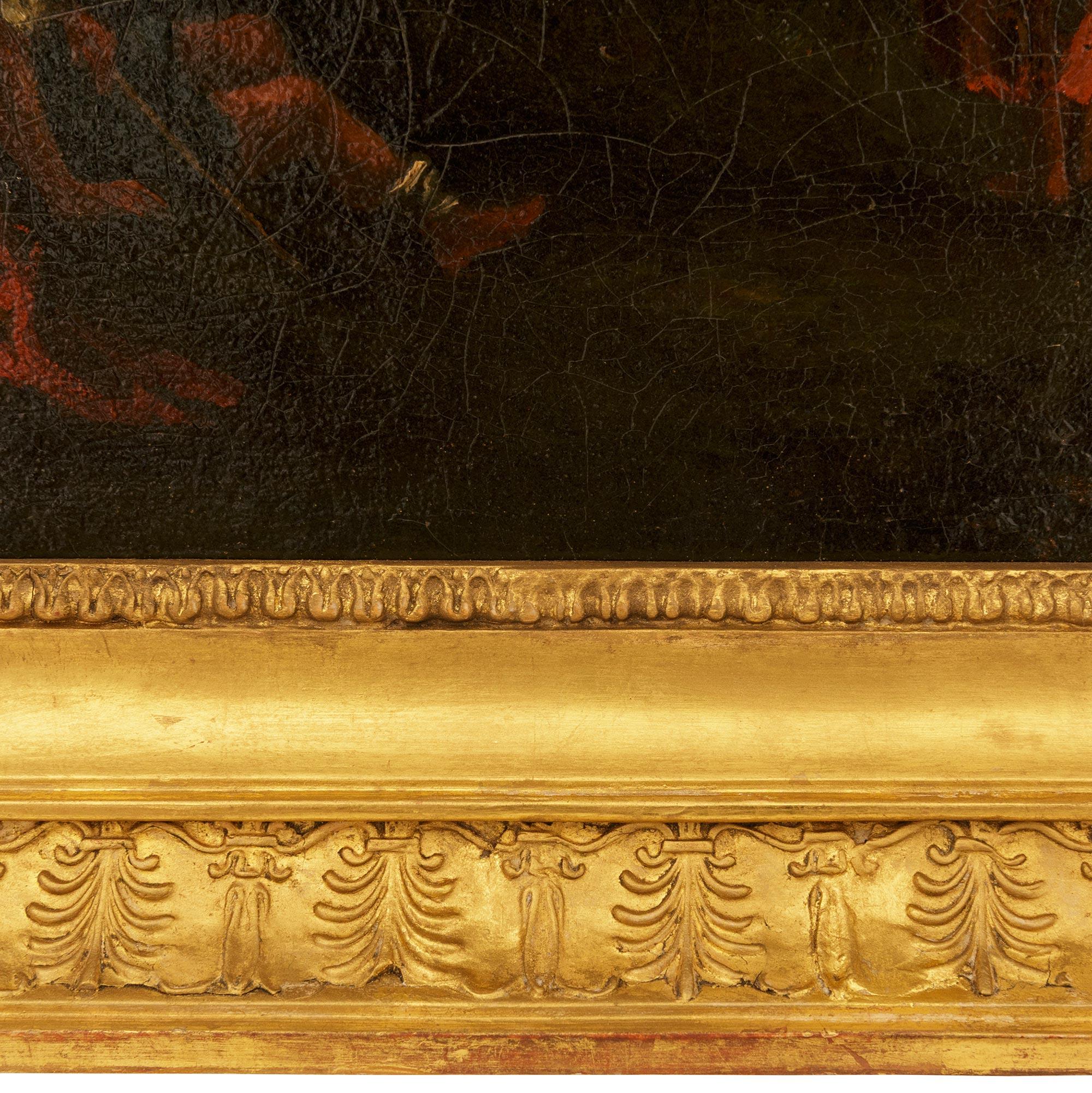 Neoklassizistisches st. Öl auf Leinwand und Giltwood Gemälde, signiert Courbet im Angebot 2