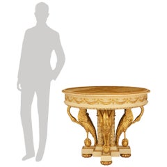 Neo-Classical st. patinated Wood and Giltwood center table