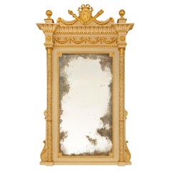 Neo-Classical st. patinated Wood and Giltwood mirror