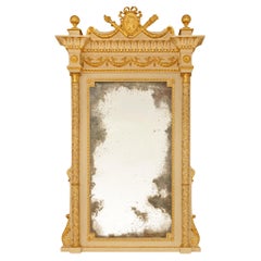 Neoklassizistischer Spiegel aus patiniertem Wood und Giltwood
