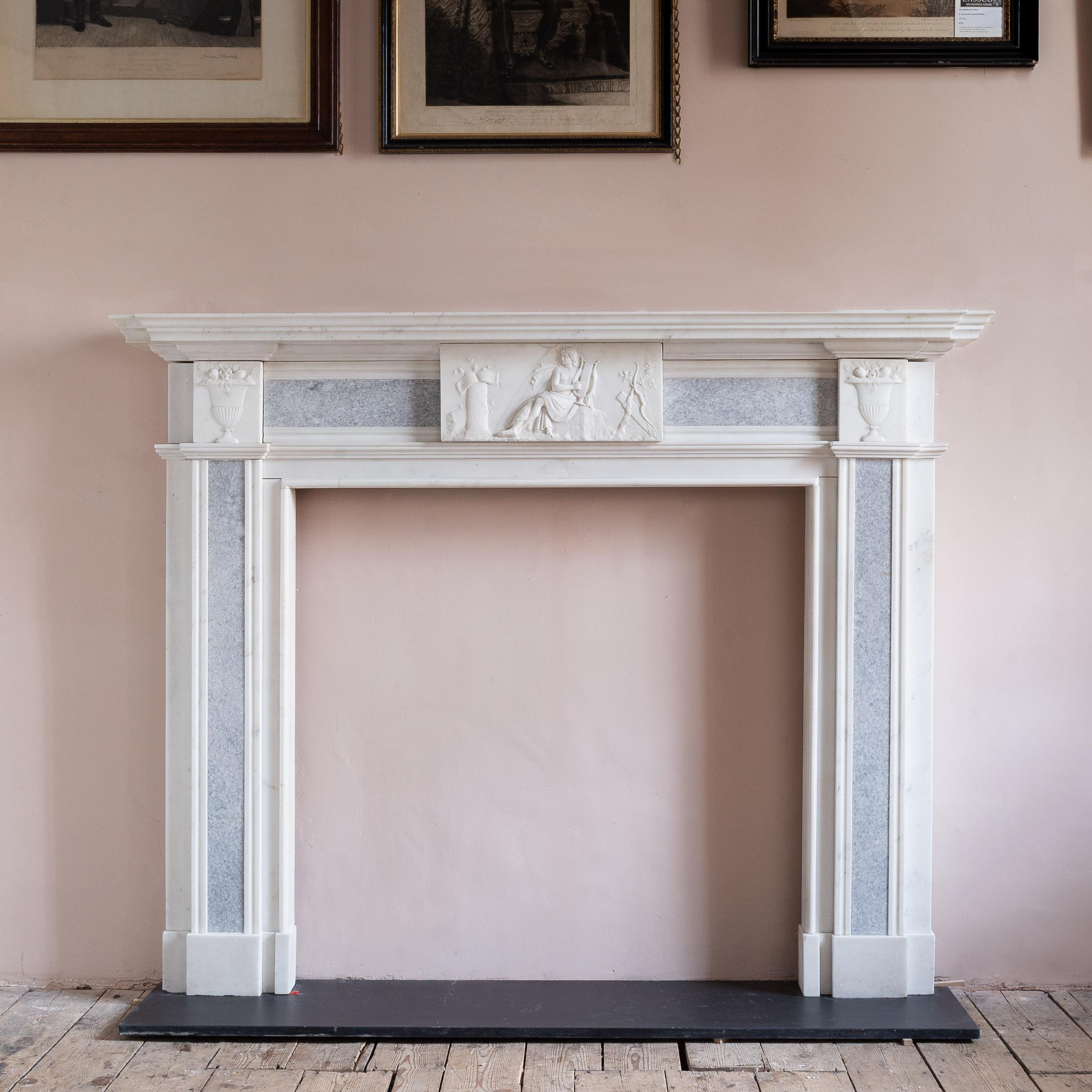 Neo-Classical Statuary Marble Fireplace in the Georgian Style For Sale 6
