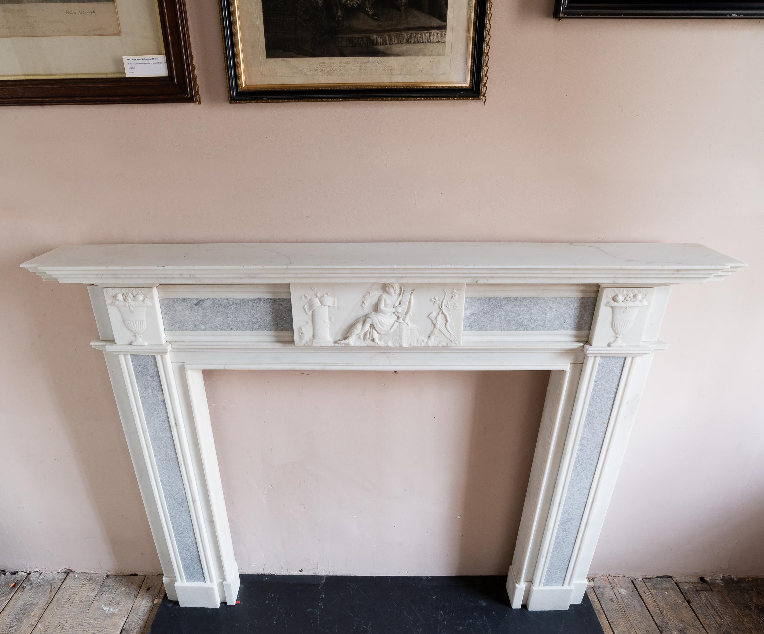 Neo-Classical Statuary Marble Fireplace in the Georgian Style For Sale 8