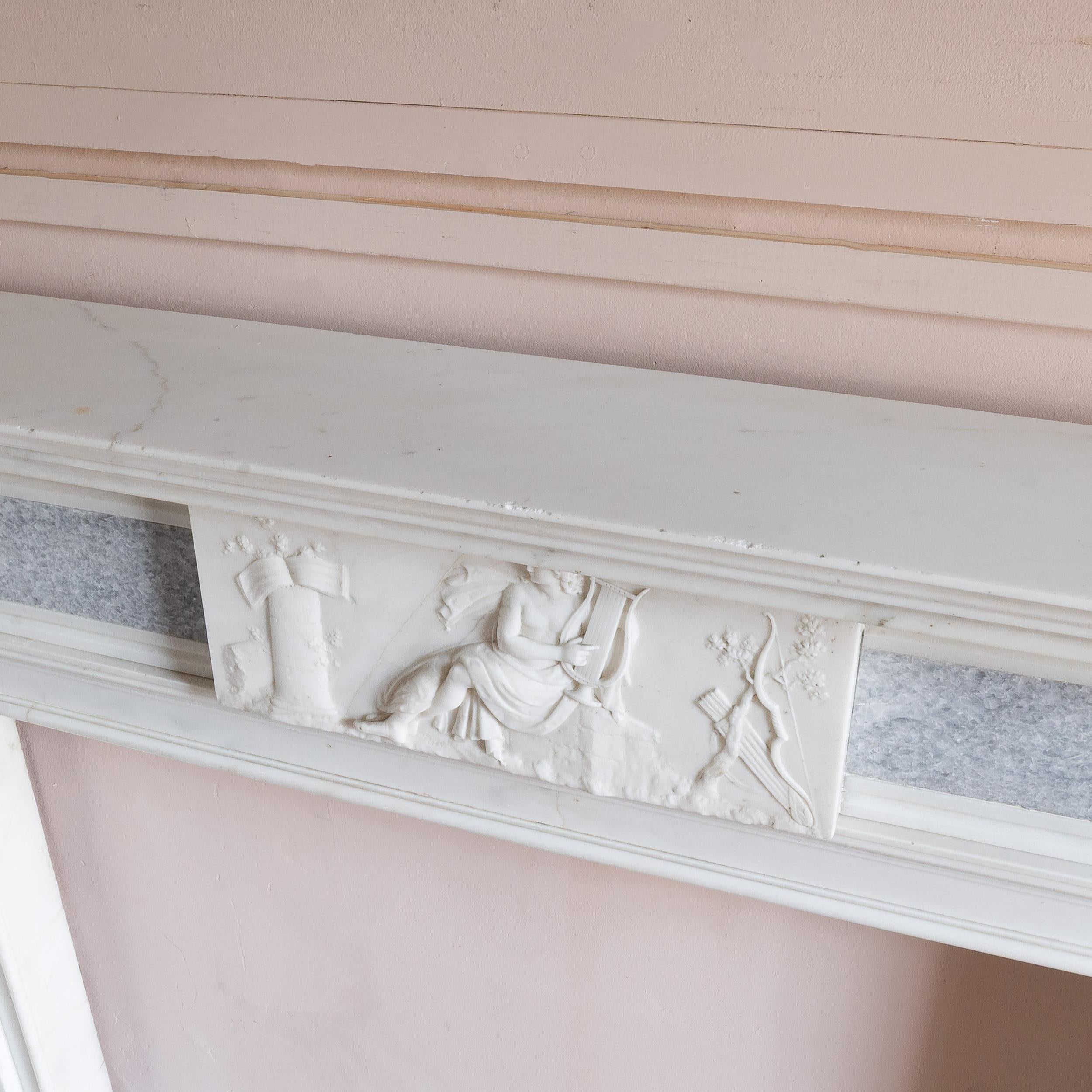 Neo-Classical Statuary Marble Fireplace in the Georgian Style For Sale 13