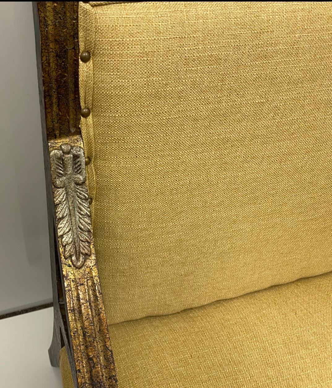 Neoclassico Bergere in stile neoclassico  Sedie con struttura in tartaruga finta e dorata in argento - Coppia in vendita