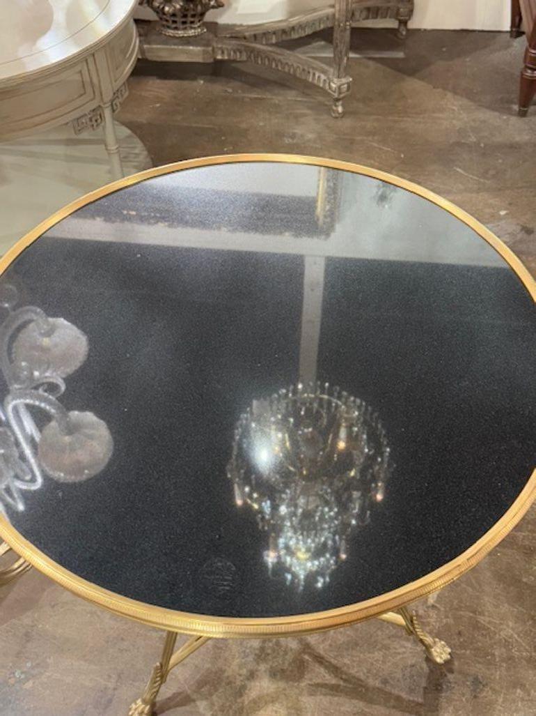 Contemporary Neo-Classical Style Bronze and Marble Gueridon Table For Sale