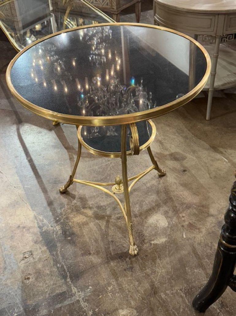 Neo-Classical Style Bronze and Marble Gueridon Table For Sale 2