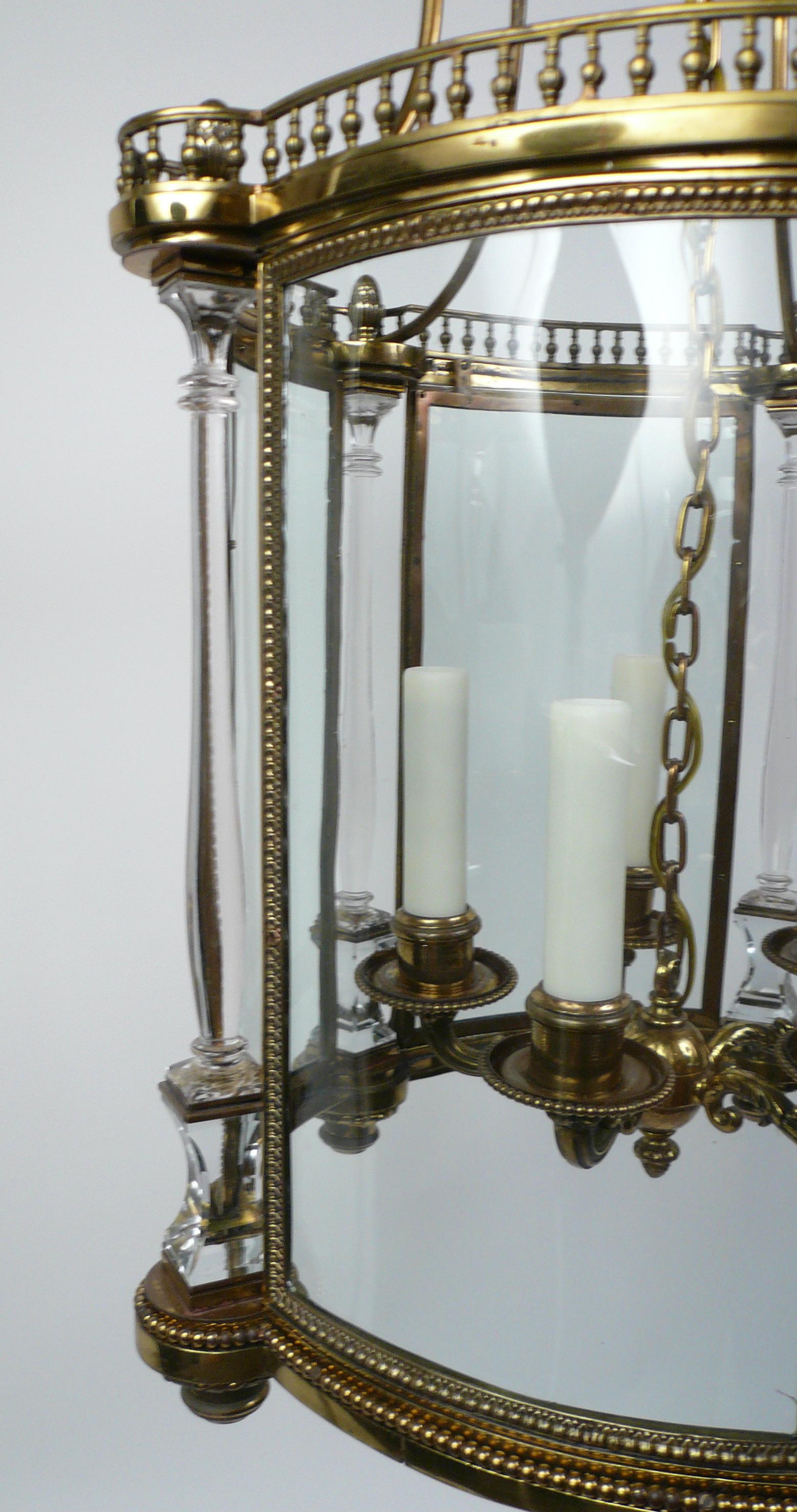 Neo-Classical Style Bronze Lantern with Crystal Columns by E. F. Caldwell 8