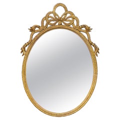 Neo-Classical Style Carved Giltwood Rope and Tassel Motif Mirror