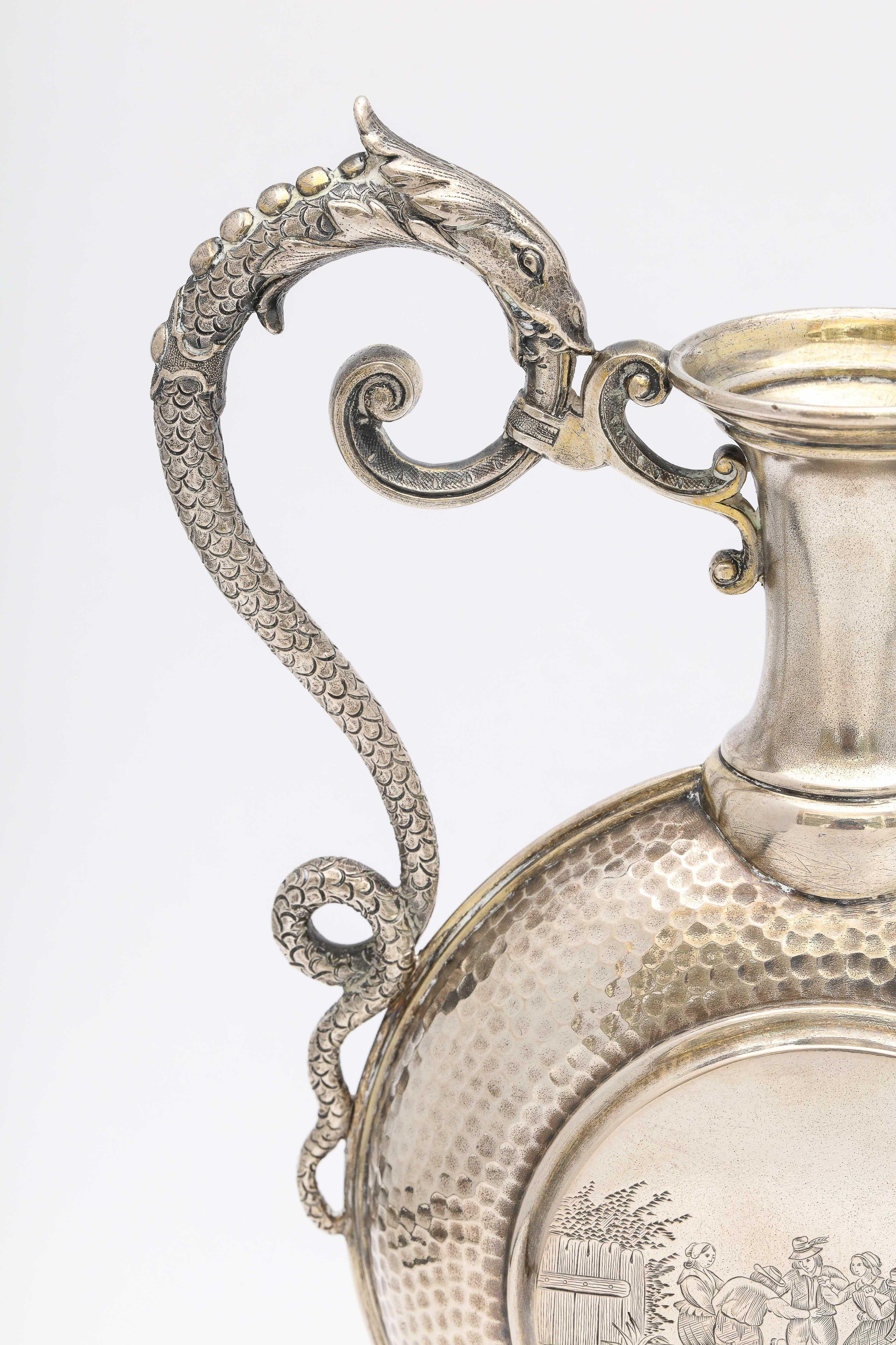 Neoclassical Style Continental Silver '.800' Ewer/Pitcher For Sale 7