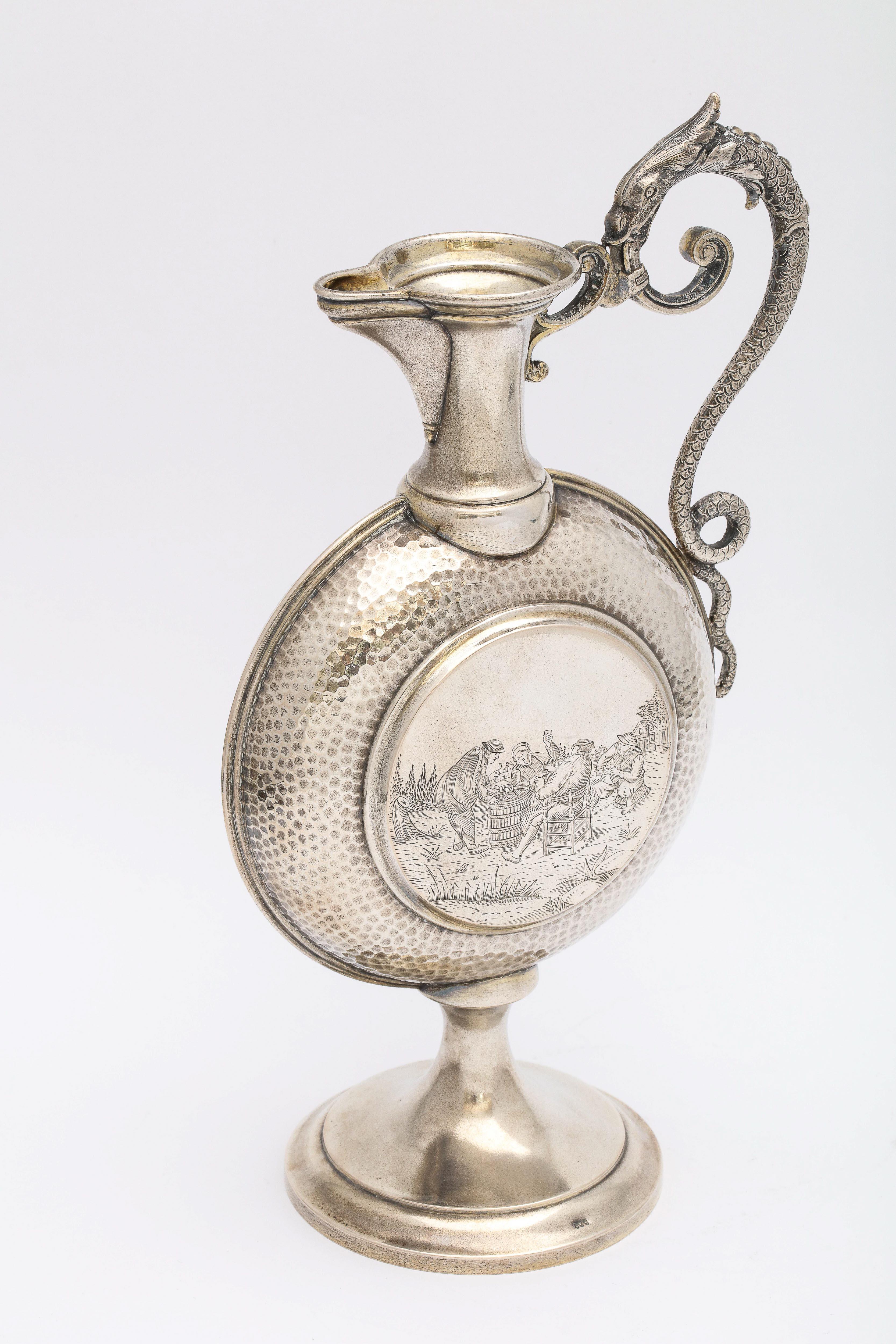 Neoclassical Style Continental Silver '.800' Ewer/Pitcher For Sale 11
