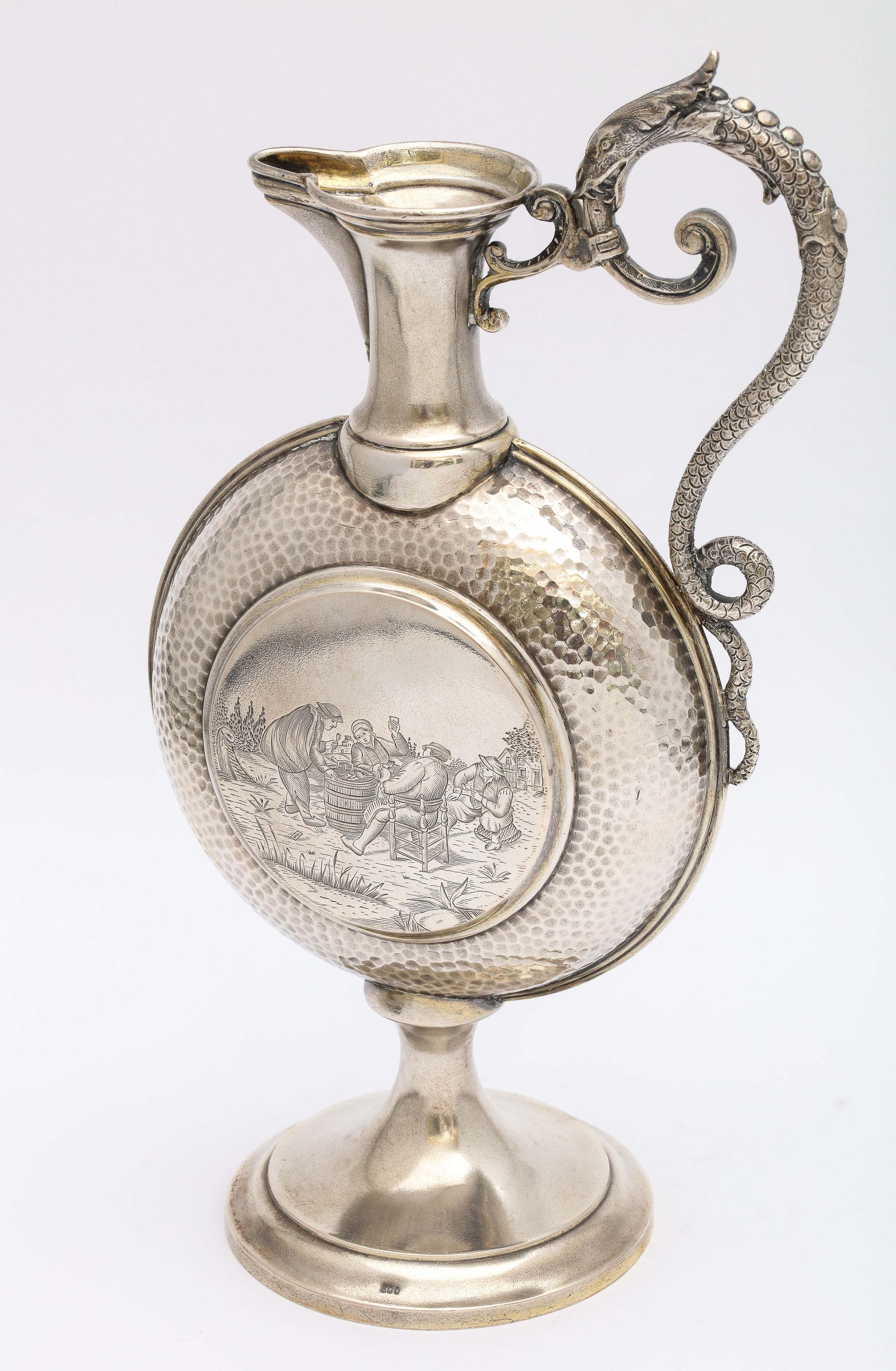 Neoclassical Revival Neoclassical Style Continental Silver '.800' Ewer/Pitcher For Sale