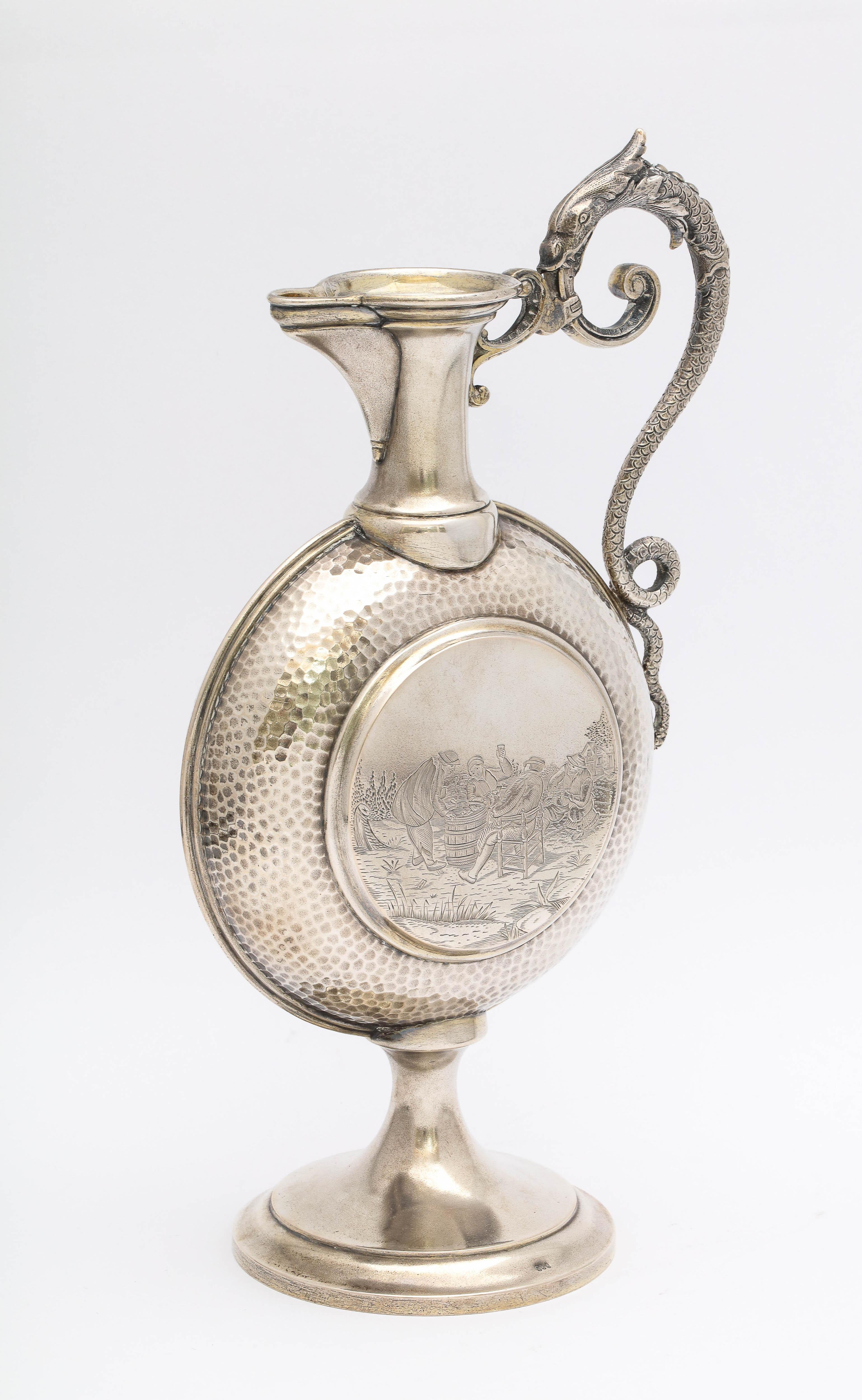 Neoclassical Style Continental Silver '.800' Ewer/Pitcher In Good Condition For Sale In New York, NY