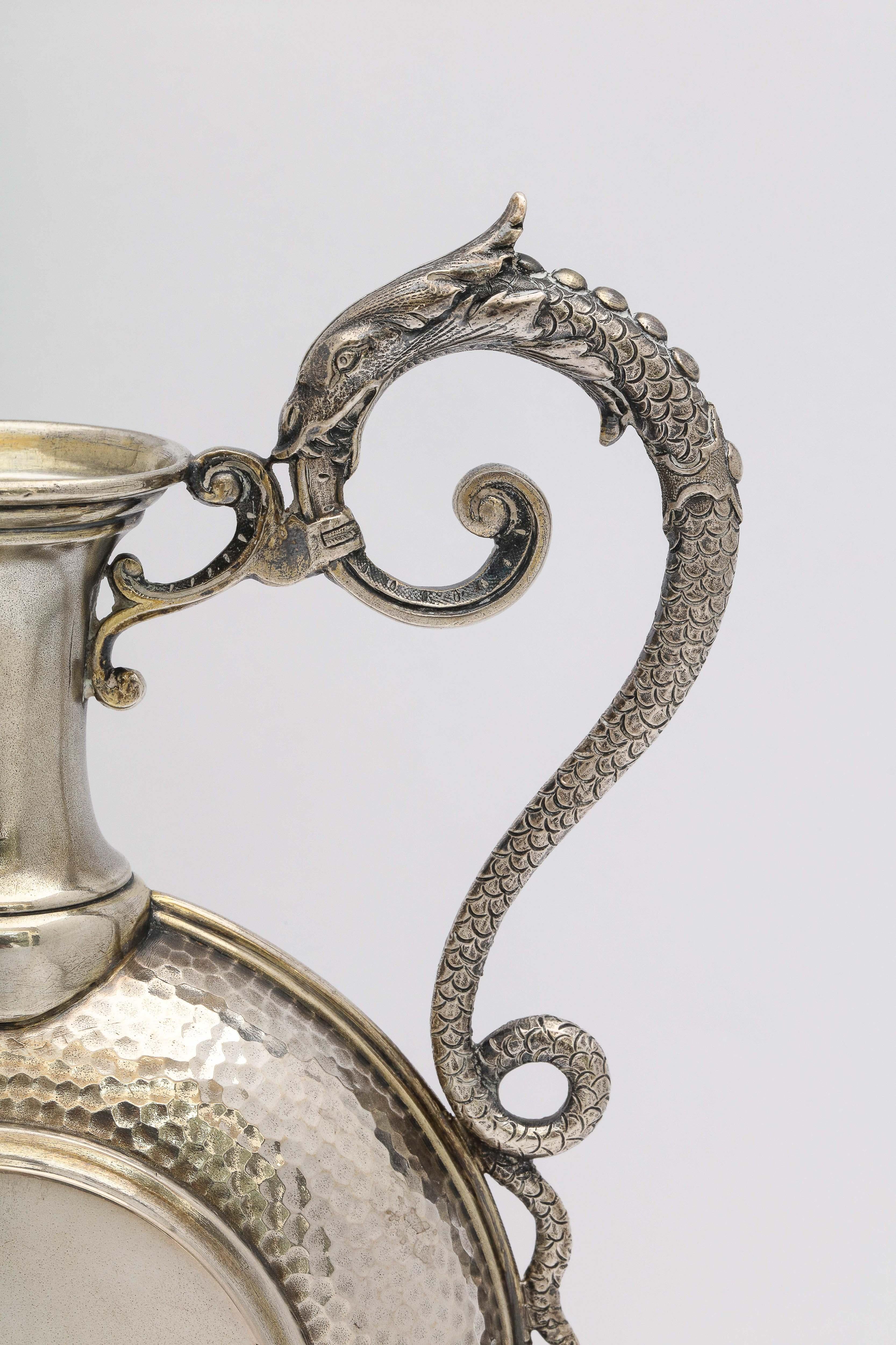 Sterling Silver Neoclassical Style Continental Silver '.800' Ewer/Pitcher For Sale