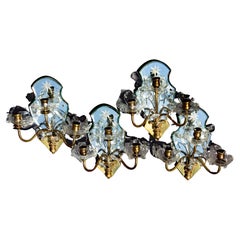 Sconcese con retro a specchio in stile neoclassico dei primi del Novecento Set di quattro