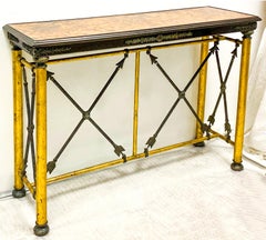 Neo-Classical Style Gilt and Bronze Console Table Att. to Maitland-Smith