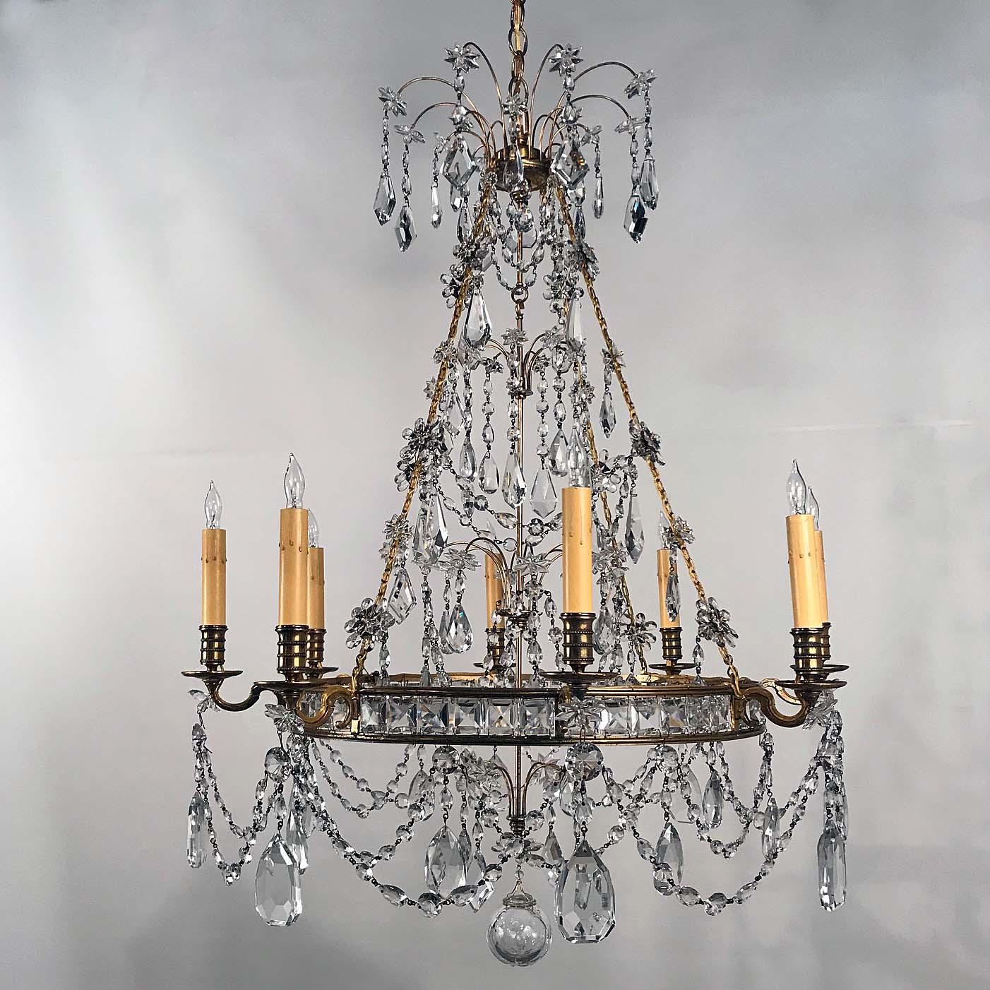 Neoclassical Style Gilt Bronze Baltic Chandelier For Sale 13