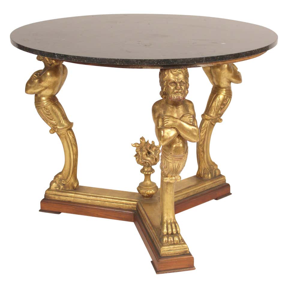 Classical Antique Library Center Table with Ionic Columns For Sale at ...