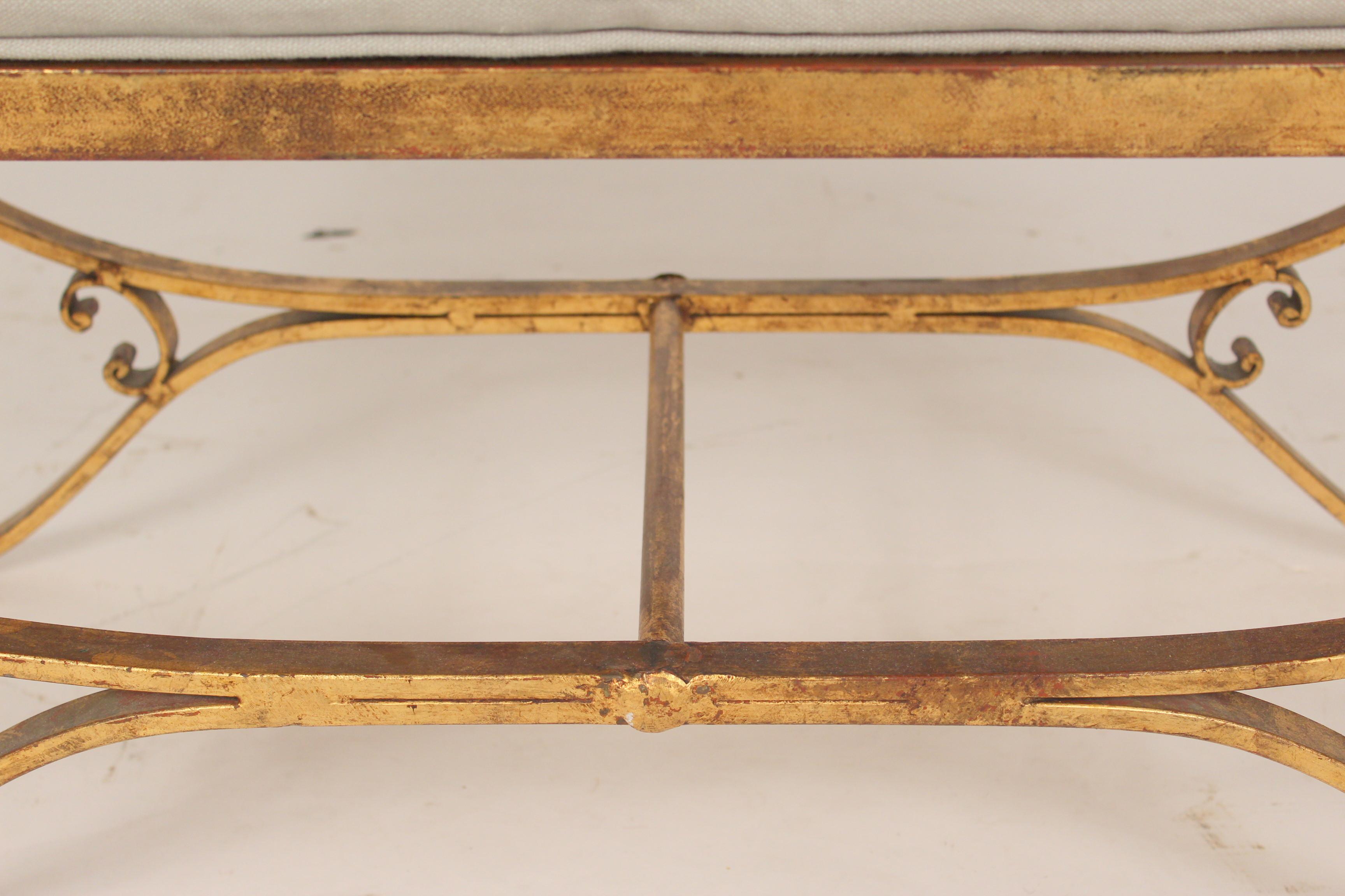 Neo Classical Style Gilt Iron Bench 4