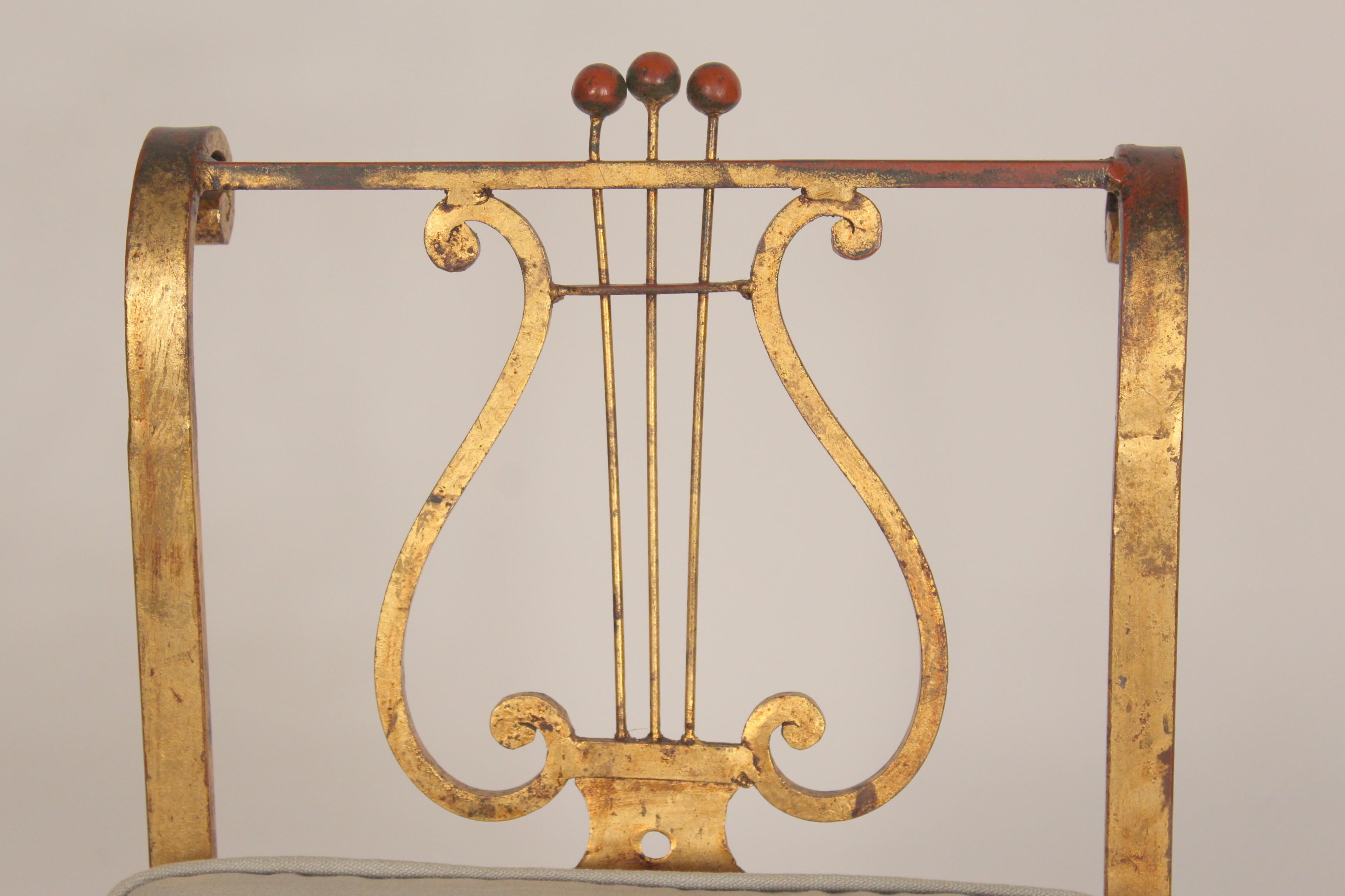 Mid-20th Century Neo Classical Style Gilt Iron Bench