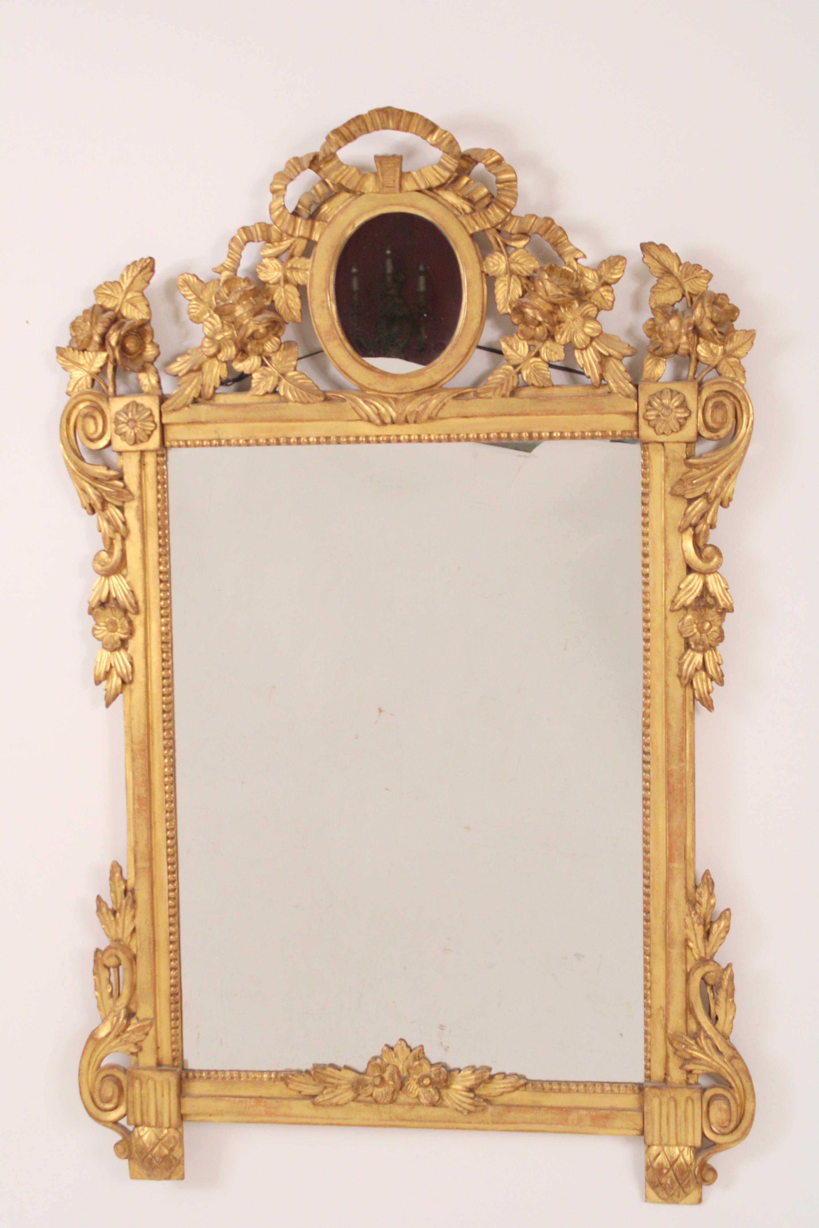Louis XVI Neo Classical Style Gilt Wood Mirror