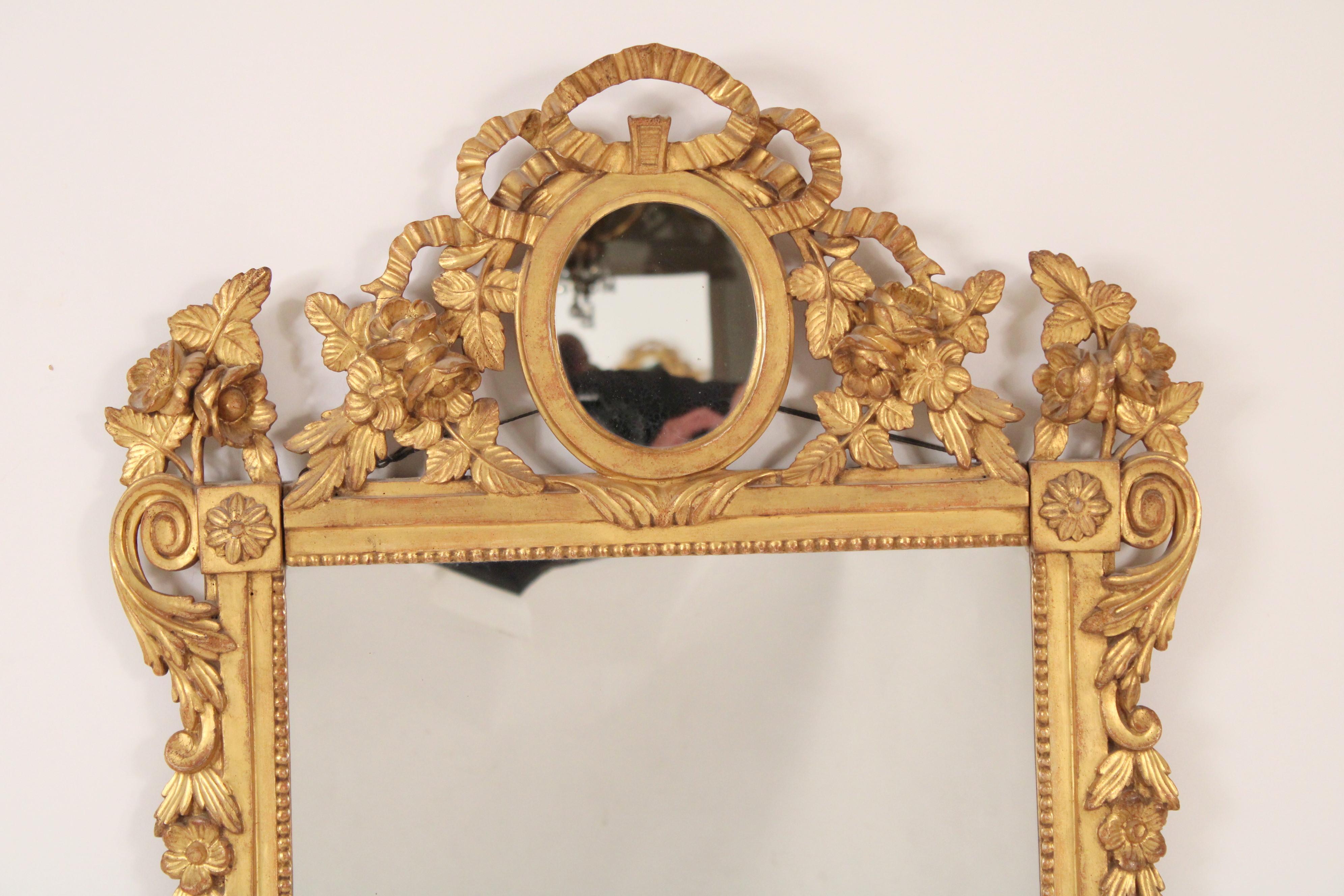 European Neo Classical Style Gilt Wood Mirror