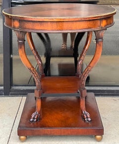 Neo-Classical Style Inlaid Mahogany Side Tables - Pair