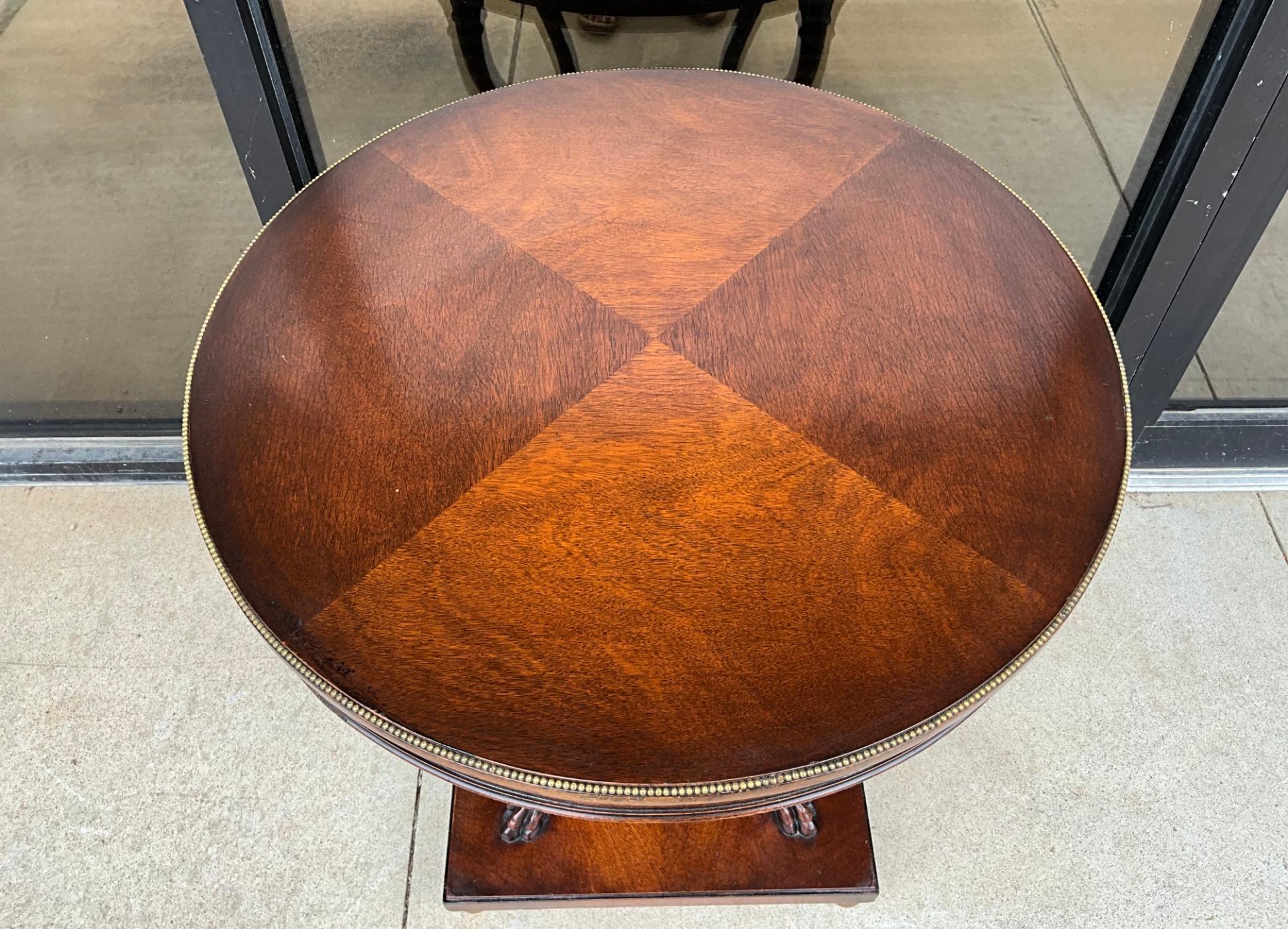 Neoclassical Neo-Classical Style Inlaid Mahogany Side Tables - Pair For Sale