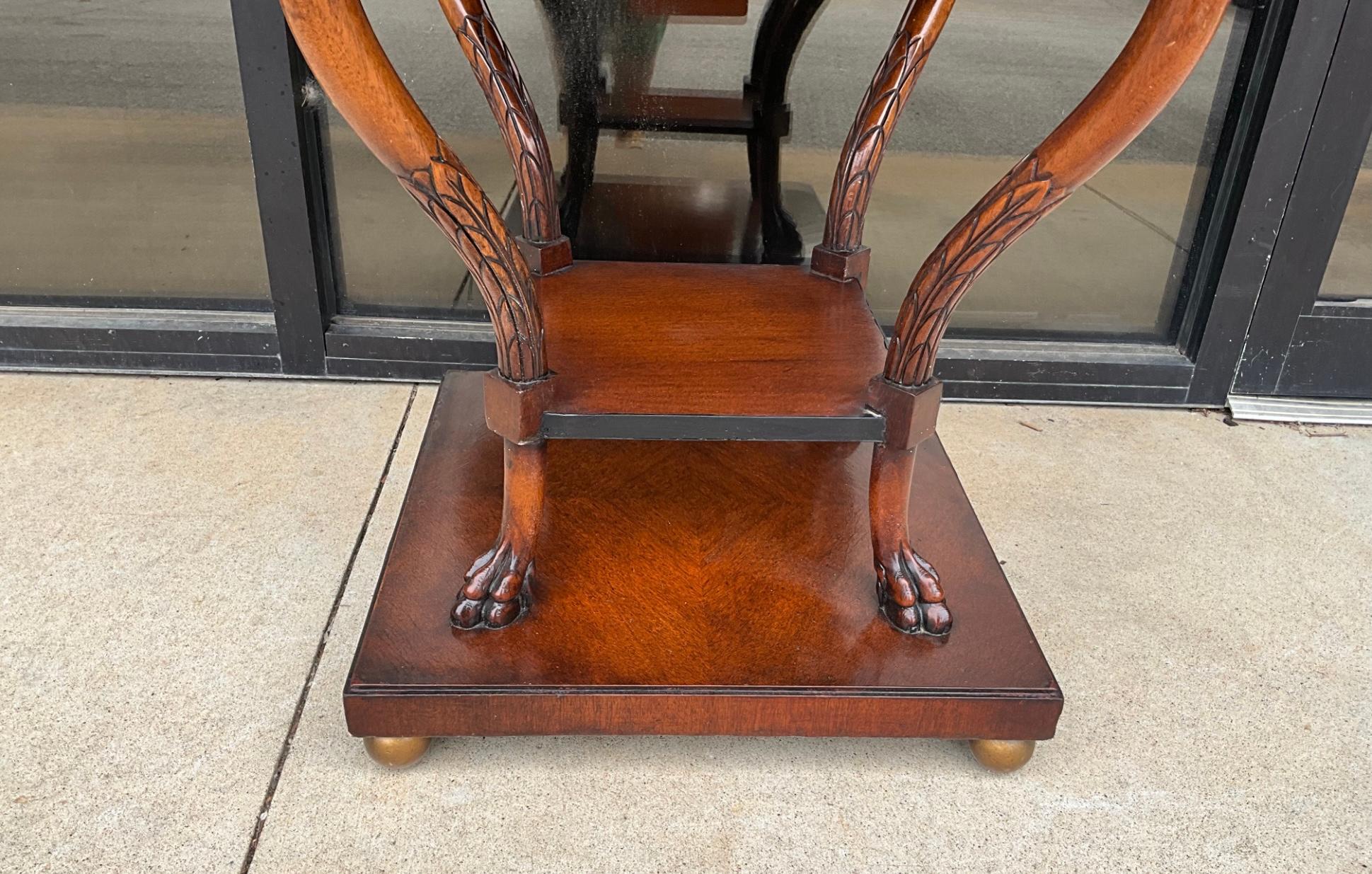20th Century Neo-Classical Style Inlaid Mahogany Side Tables - Pair For Sale