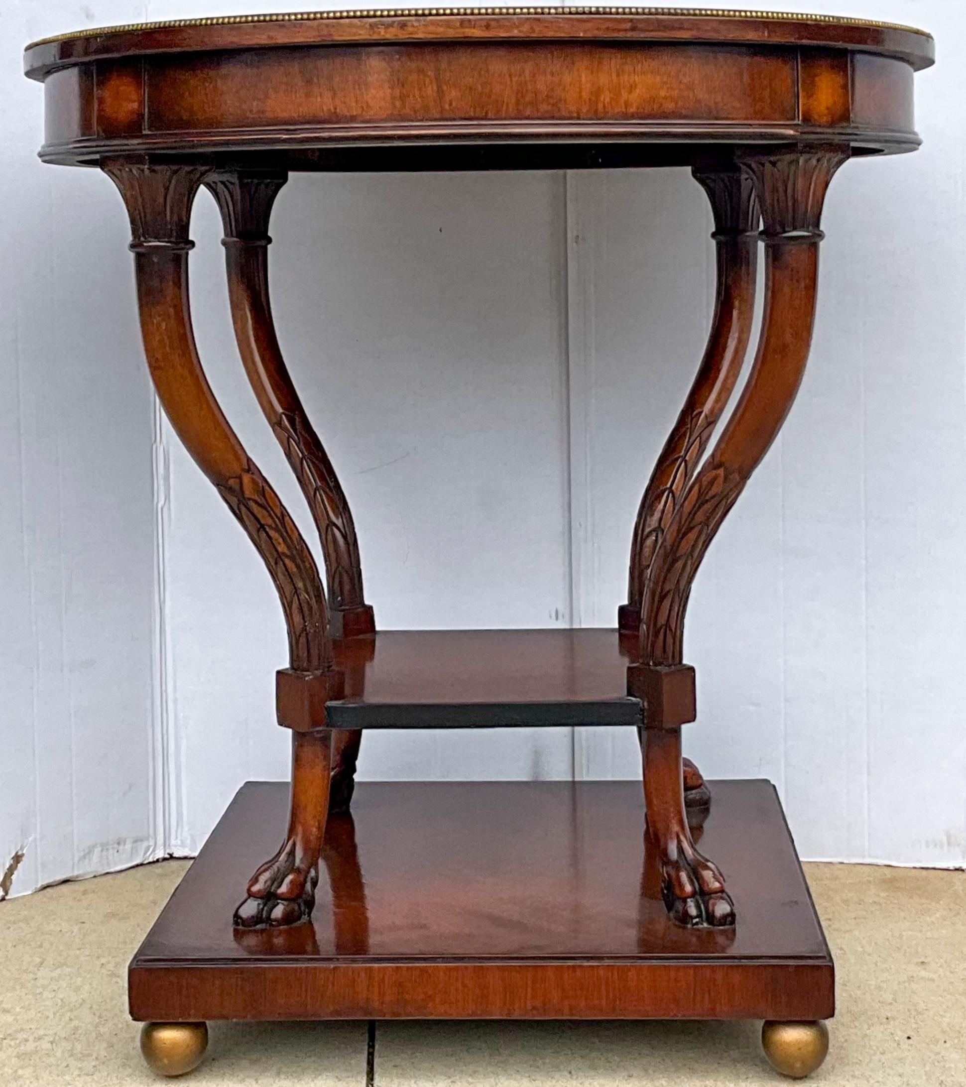 Neo-Classical Style Inlaid Mahogany Side Tables - Pair For Sale 1