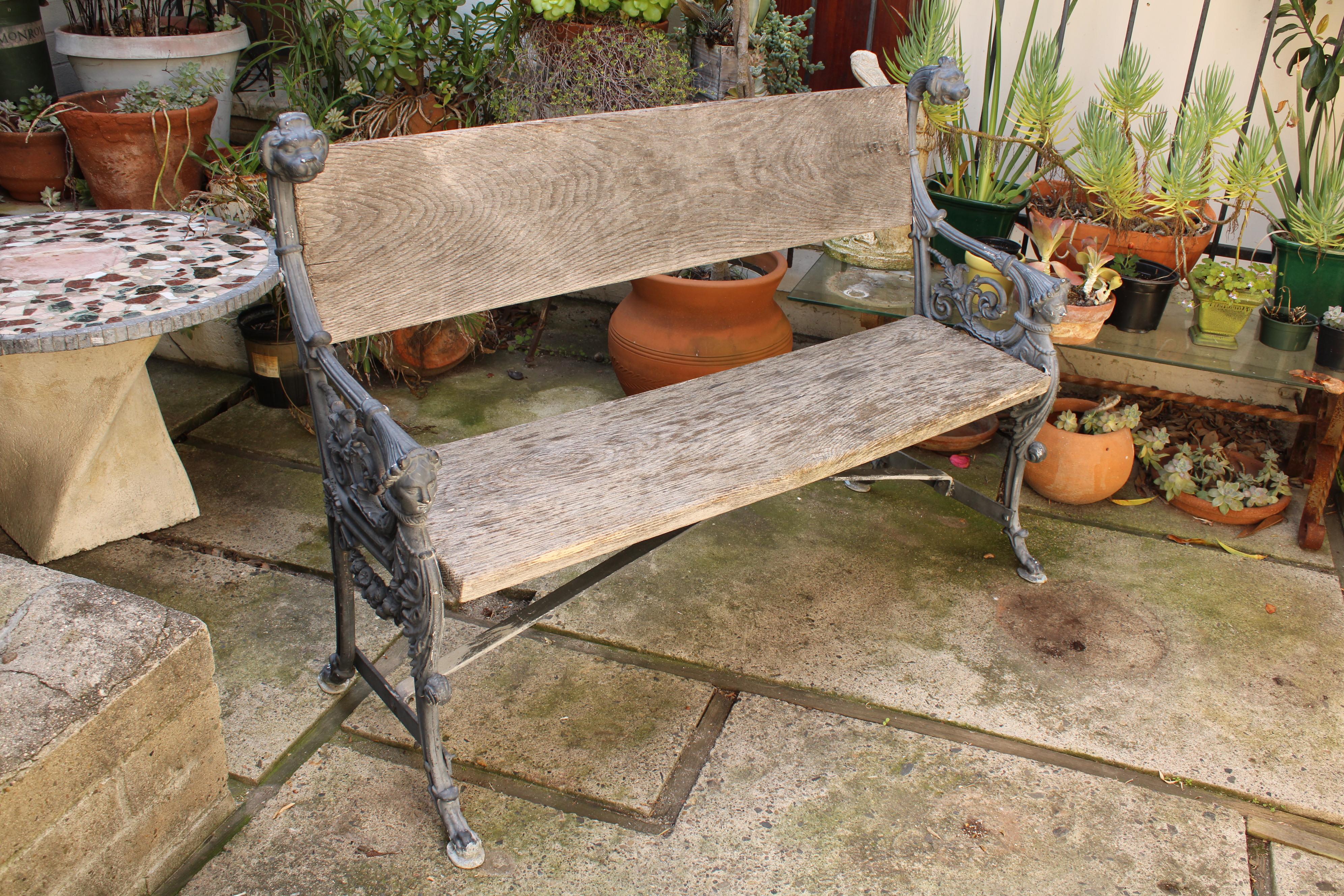 Neoclassical Neoclassic Style Iron Garden Bench