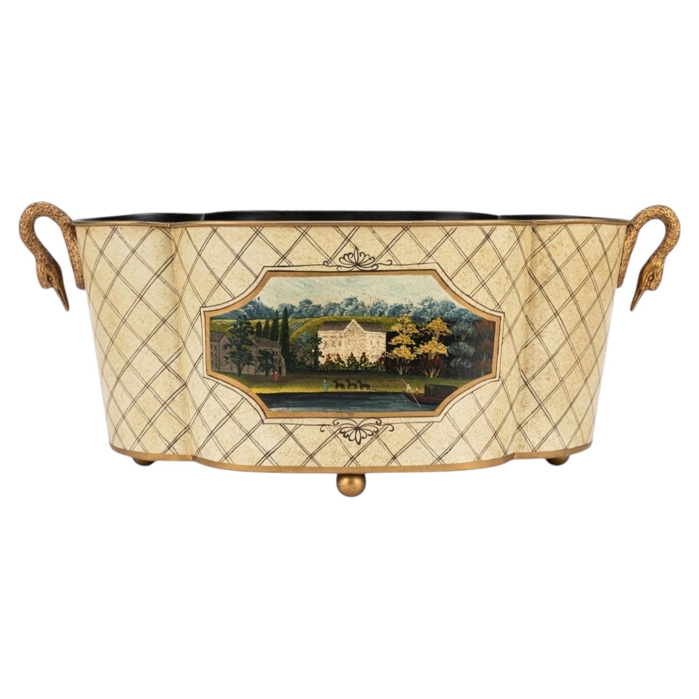 Neo-Klassischen Stil Italienisch Tole Cachepot / Pflanzer von Decorative Crafts