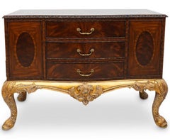 Vintage Neo-Classical Style Mahogany & Gilt Buffet / Cabinet / Chest by Maitland-Smith