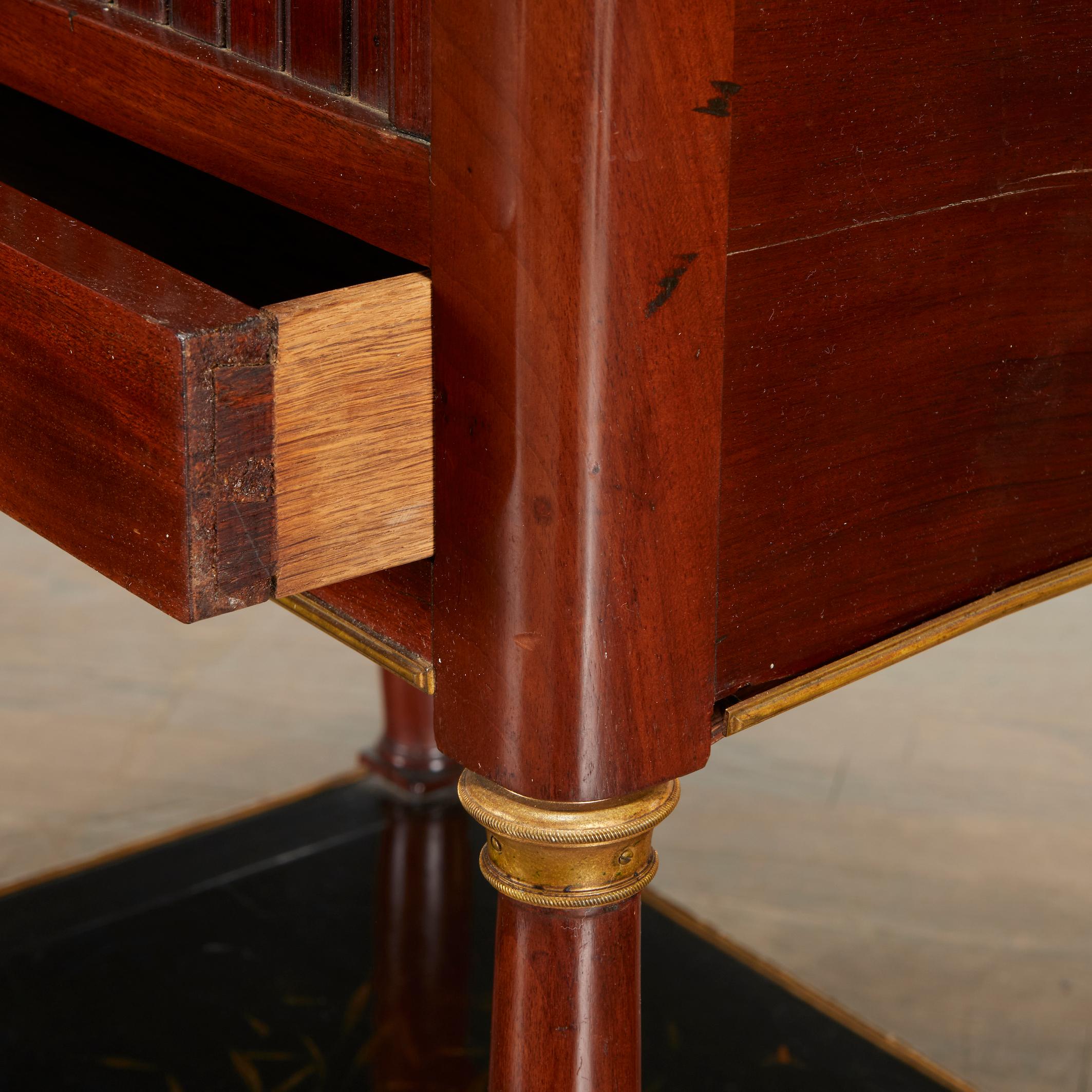 Neoclassical Neo Classical Style Mahogany Side Table Inset with Japan Lacquered Panels For Sale
