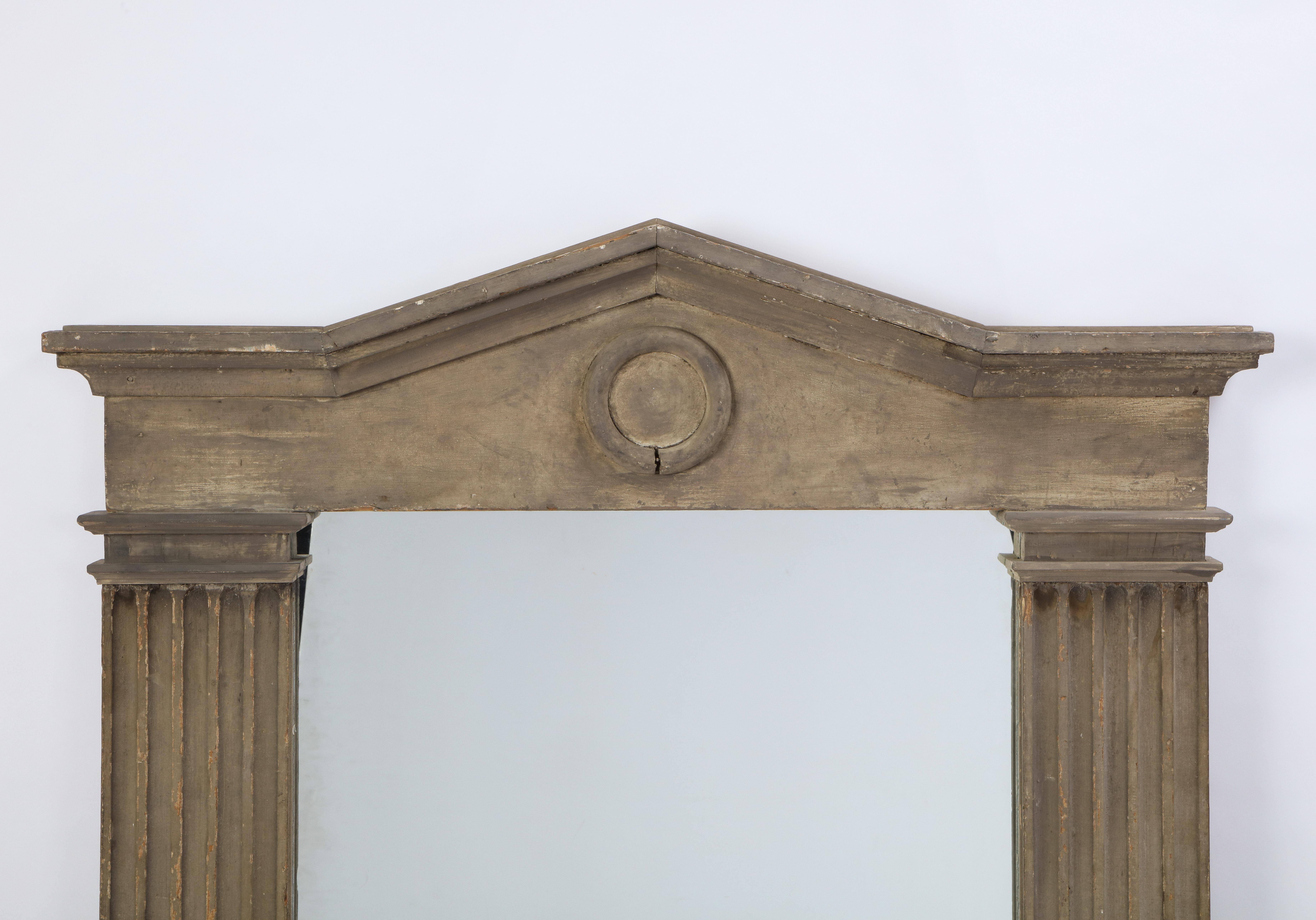 Neo-Classical Style Mirror Painted in Gray, Modern In Good Condition For Sale In New York, NY