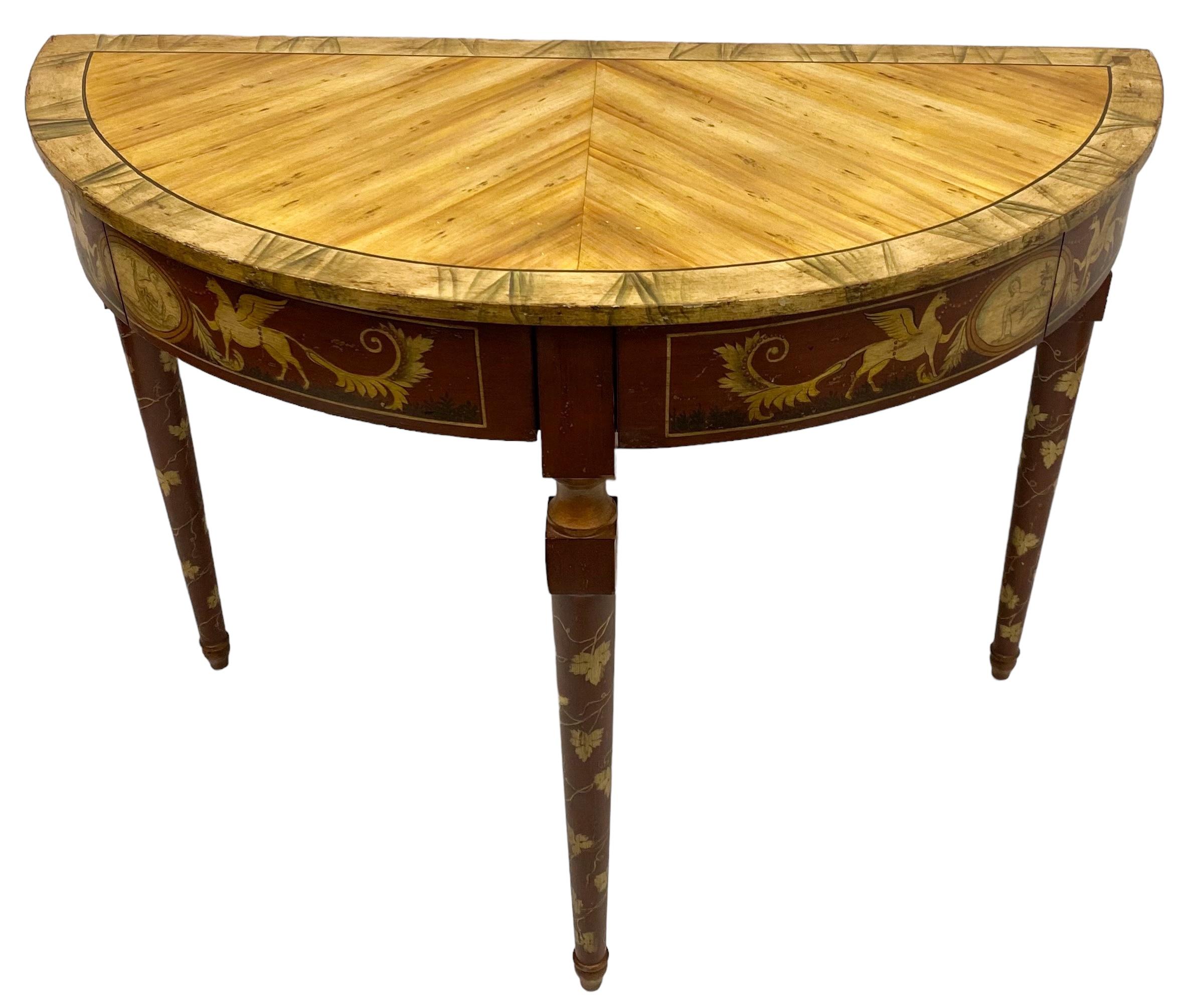Neoclassical Neo-Classical Style Painted Console Table With Faux Marble Top By Chelsea House For Sale
