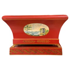 Neo-Classical Style Red and Gilt Tole Planter / Cachepot / Urn by Maitland-Smith