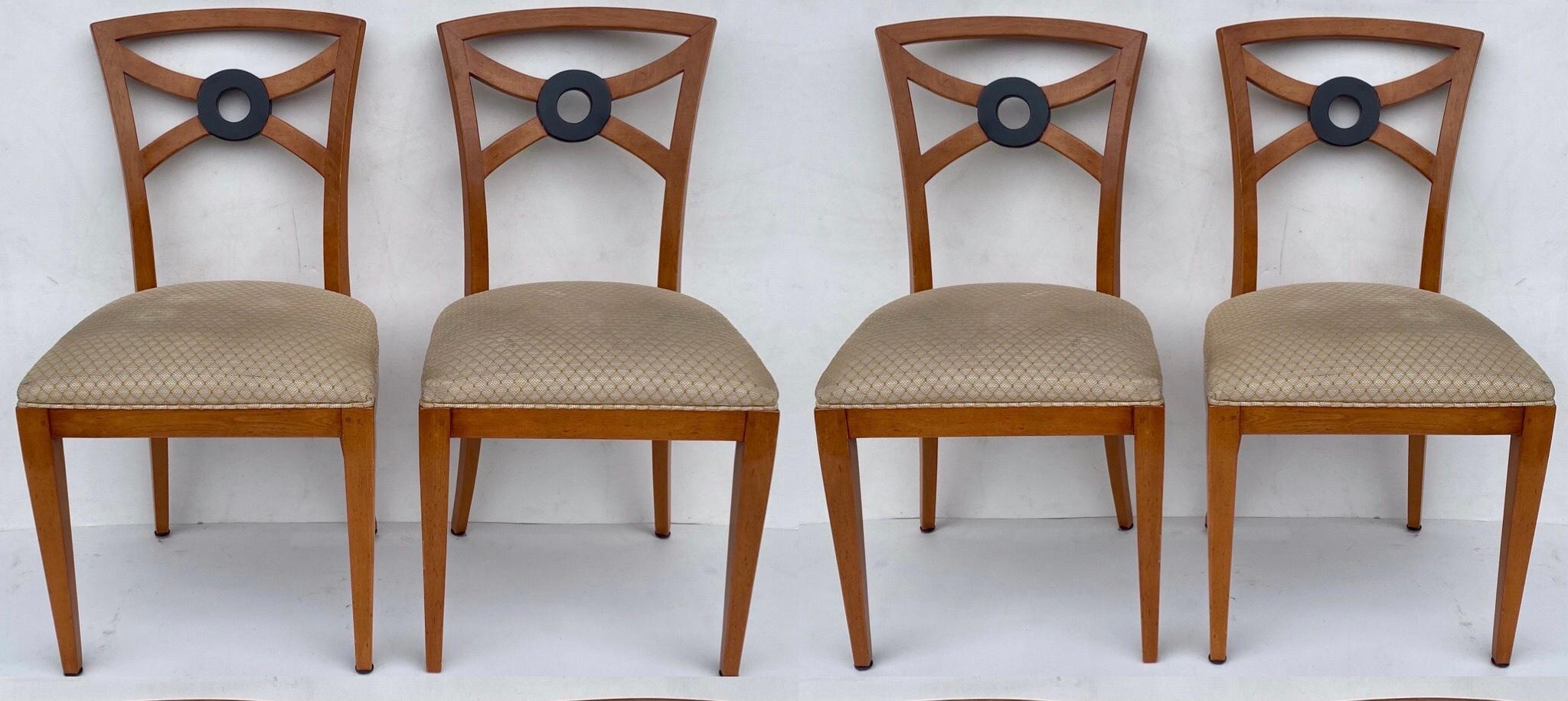William Switzer Spieltisch-Beistellstühle aus Seidenholz im neoklassischen Stil, S/4 (Neoklassisch) im Angebot