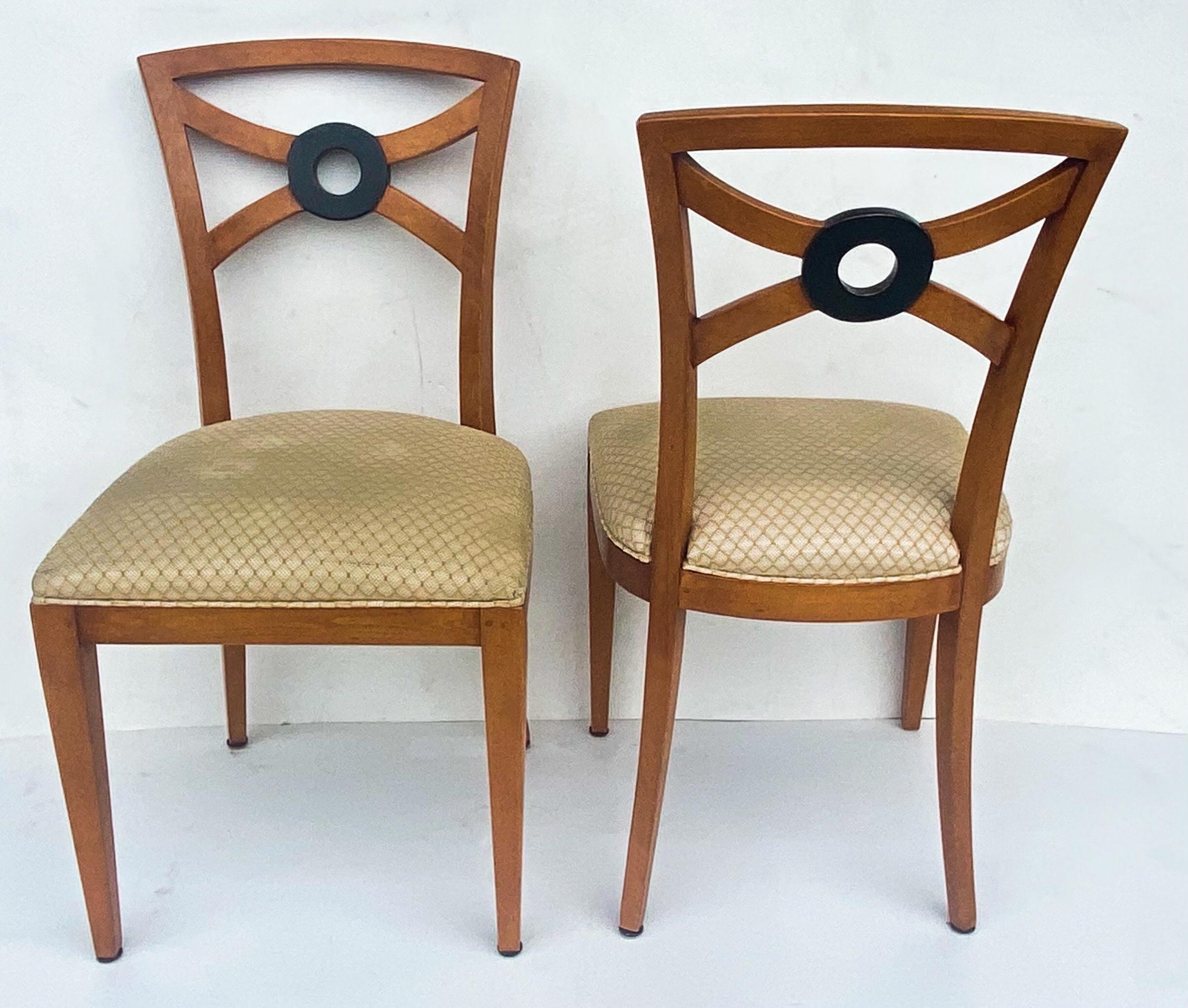 William Switzer Spieltisch-Beistellstühle aus Seidenholz im neoklassischen Stil, S/4 (20. Jahrhundert) im Angebot