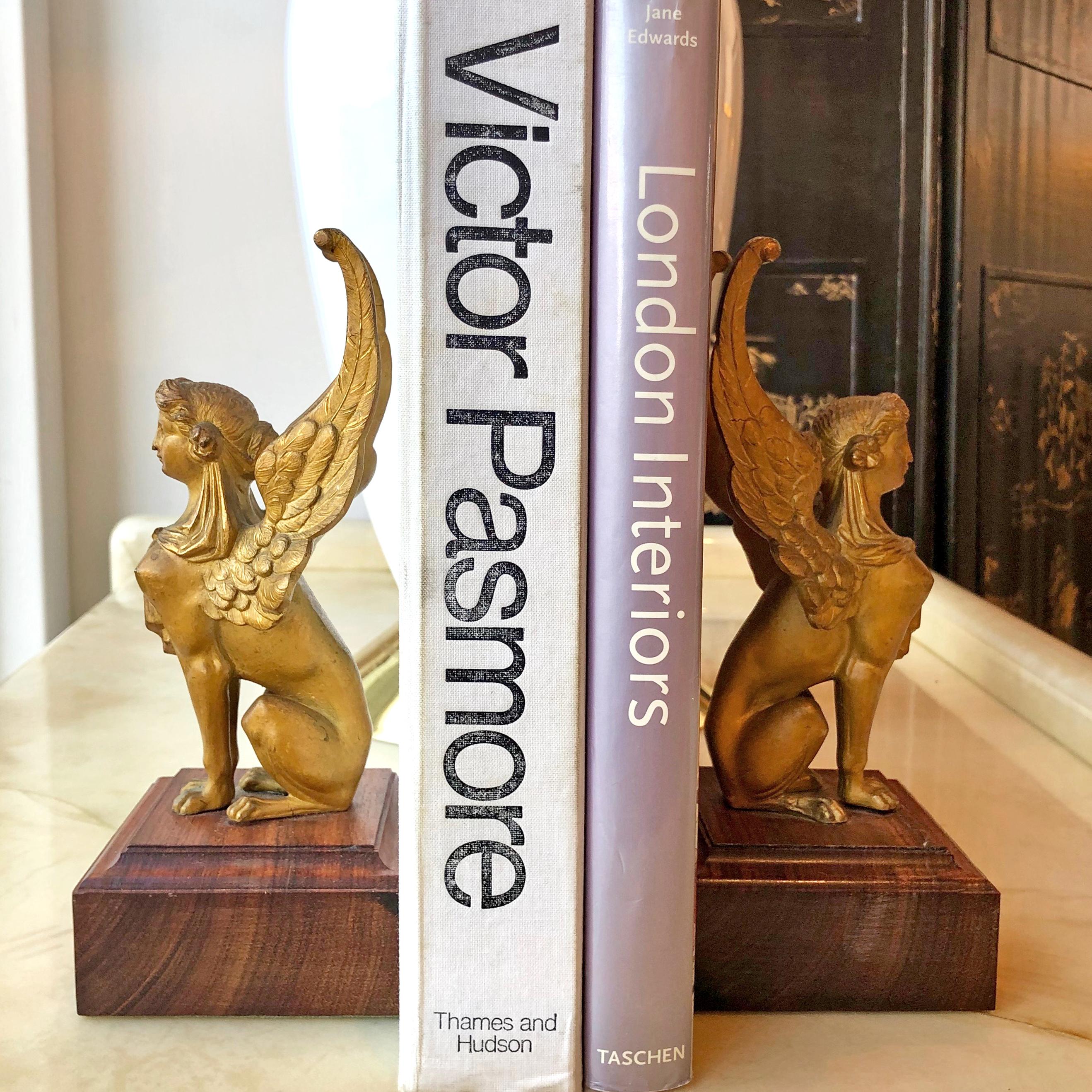 20th Century Neoclassical Style Sphinx Bookends For Sale