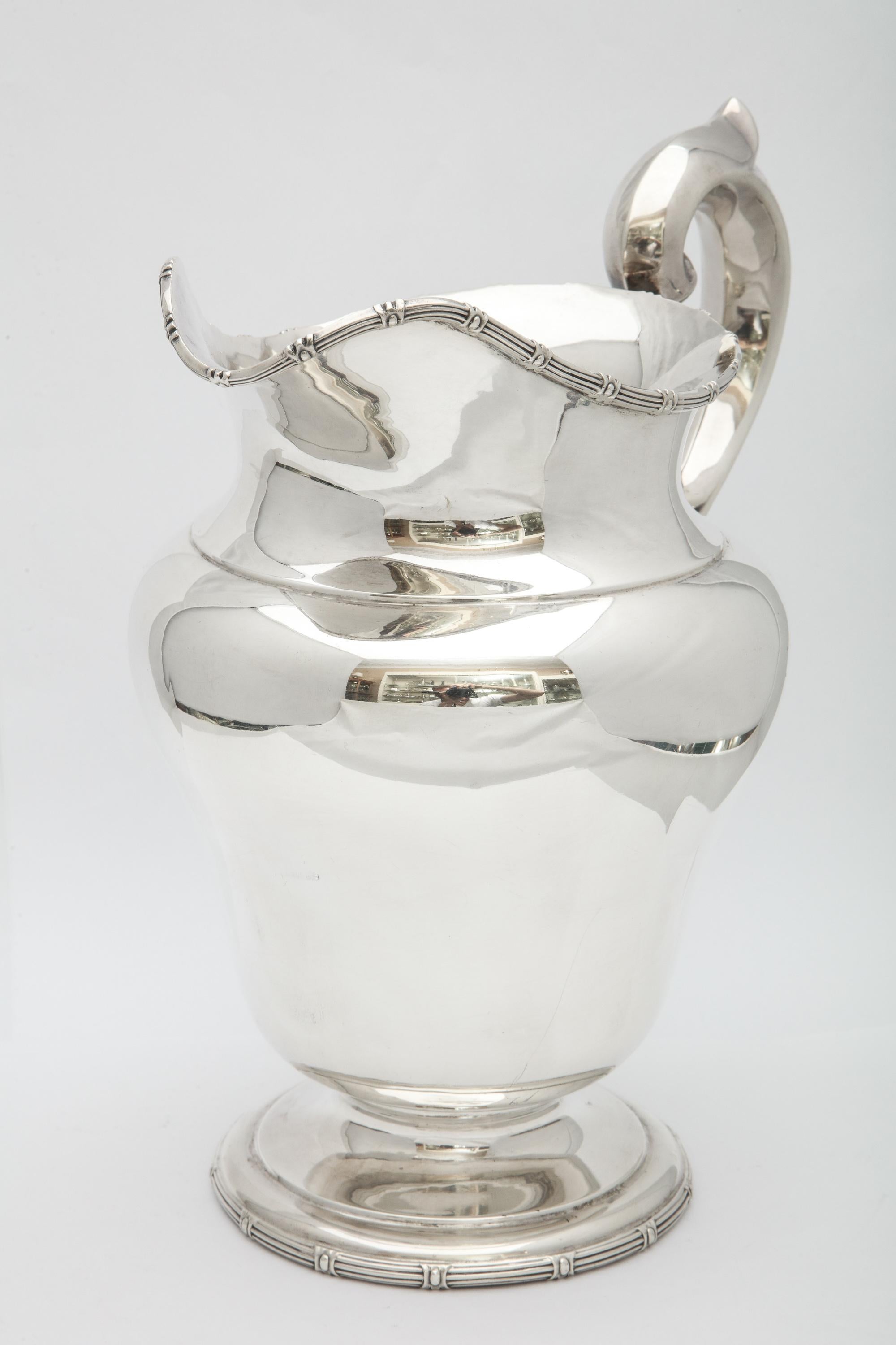 Neoclassical-Style Sterling Silver Water Pitcher In Good Condition In New York, NY