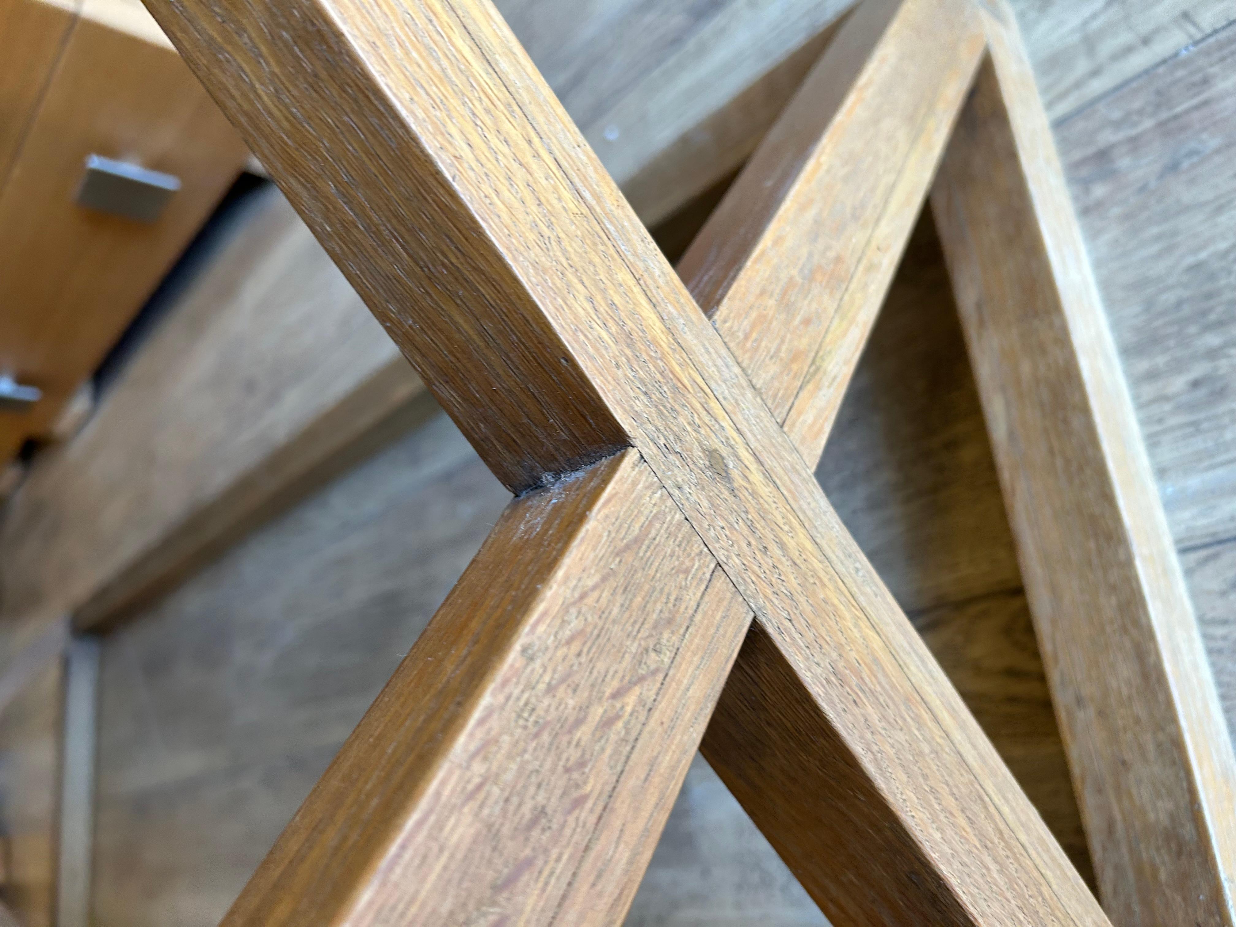 Woodwork Neo-classical table, oak and marble, XX ème For Sale