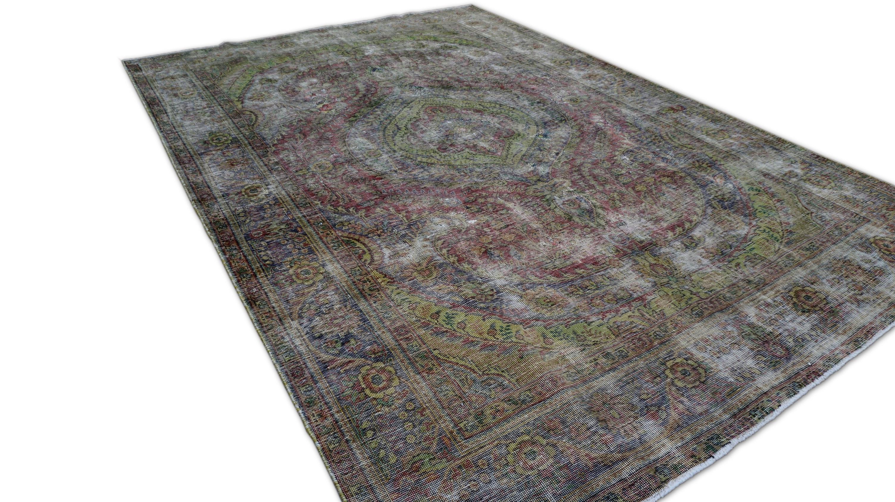 Alfombra neoclásica vintage de lana 6'7''x9'4'' Neoclásico en venta