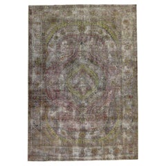 Neoklassizistischer Vintage-Wollteppich 6'7''x9'4''